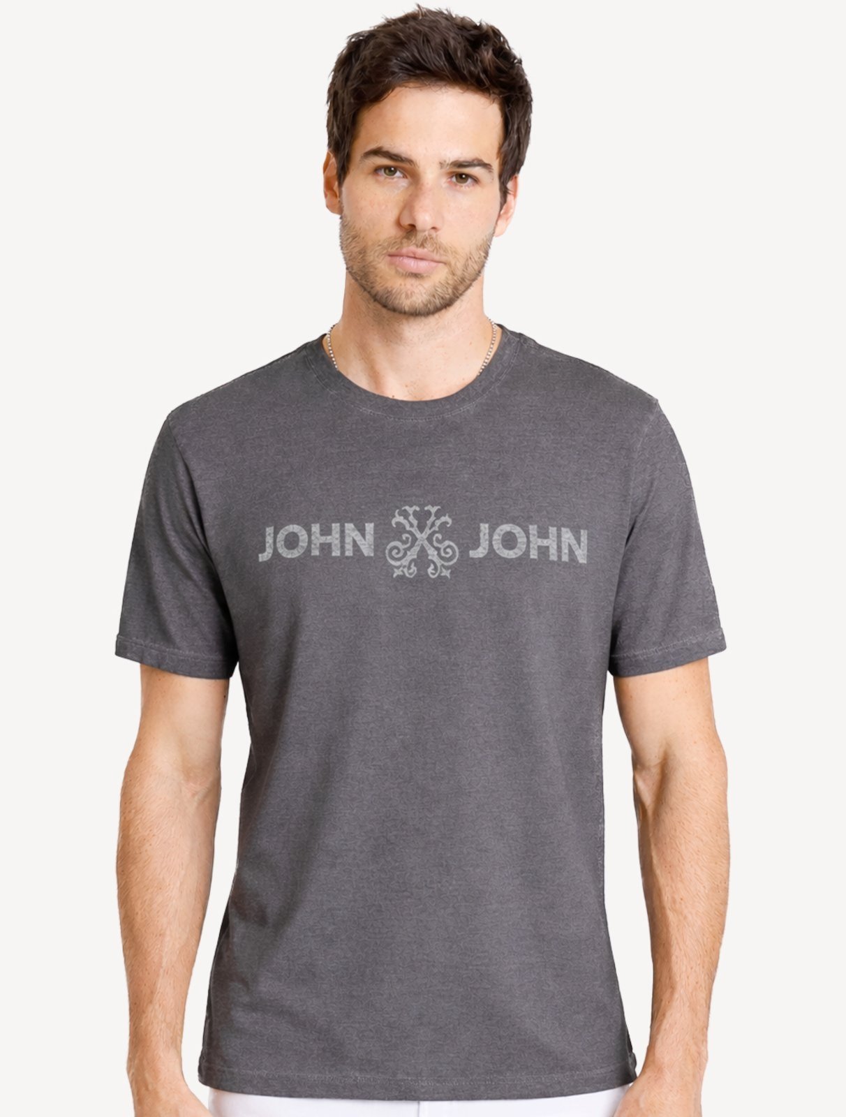 Camiseta John John Masculina Fit Basic Cinza Escuro