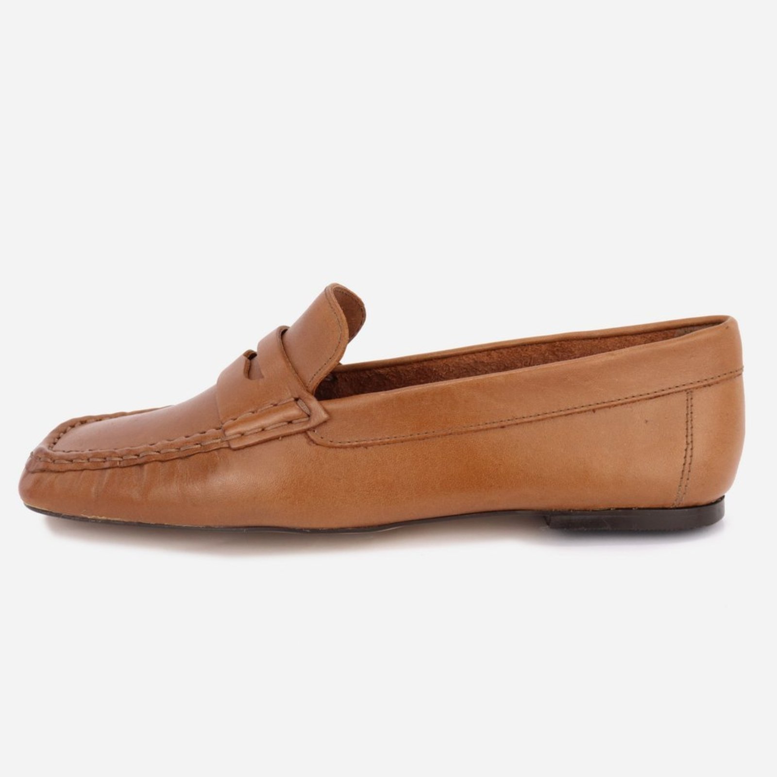 Mocassim Feminino Em Couro Legítimo Confortável Elegante Casual Elegante Estilo Clássico Maria Paula Camel