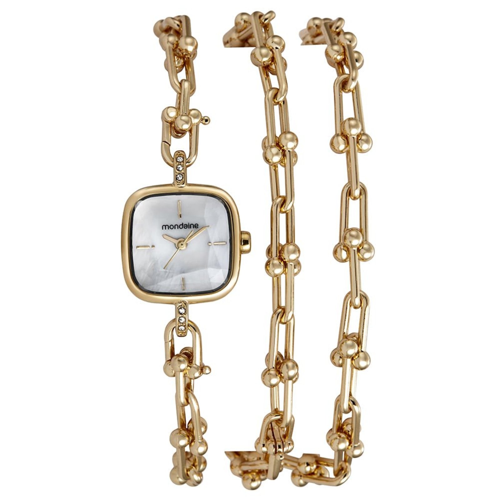 Relógio Feminino My Way Corrente Versátil Dourado Mondaine