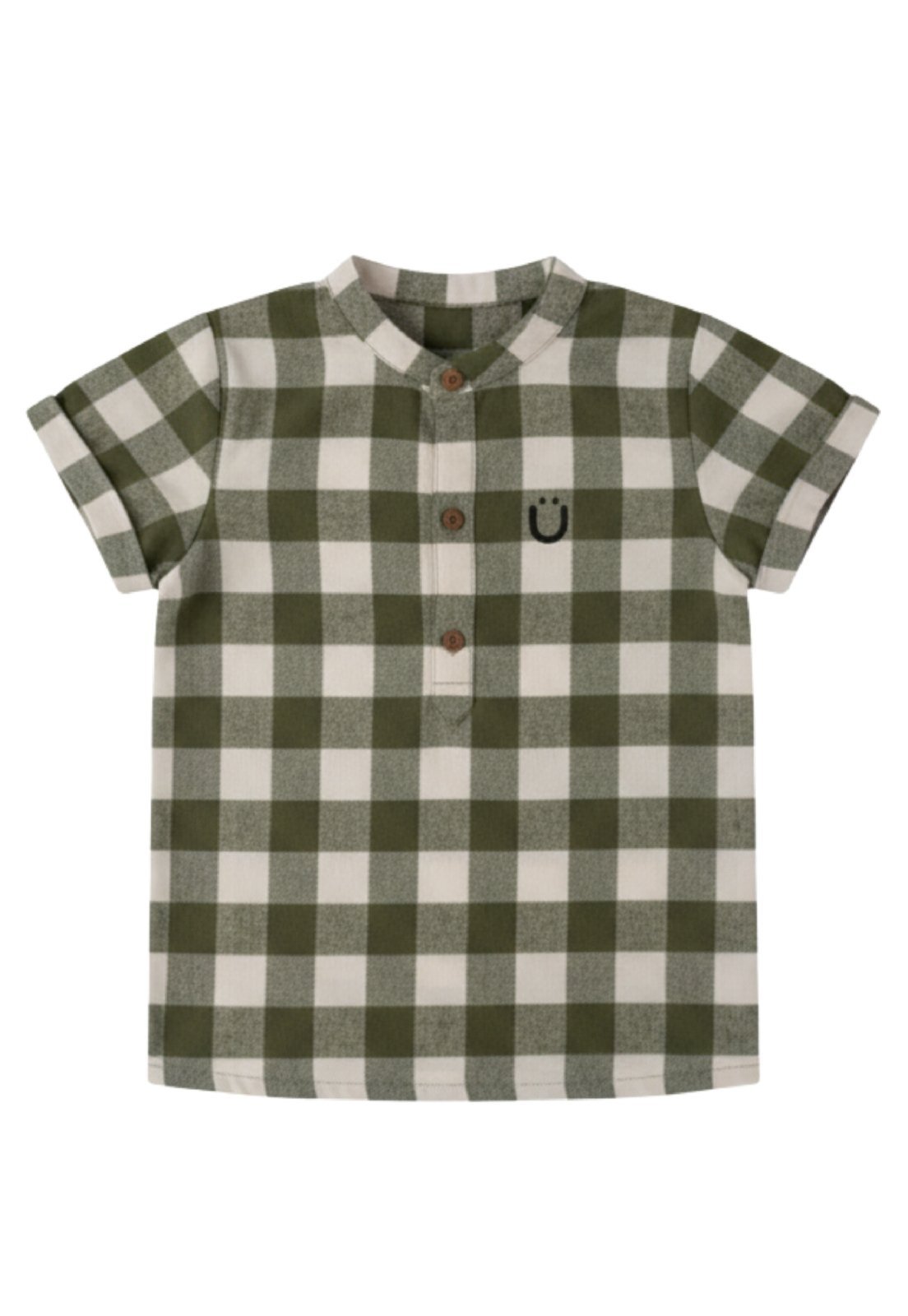 Infantil - Bata em Algodão Xadrez Guloseima Verde