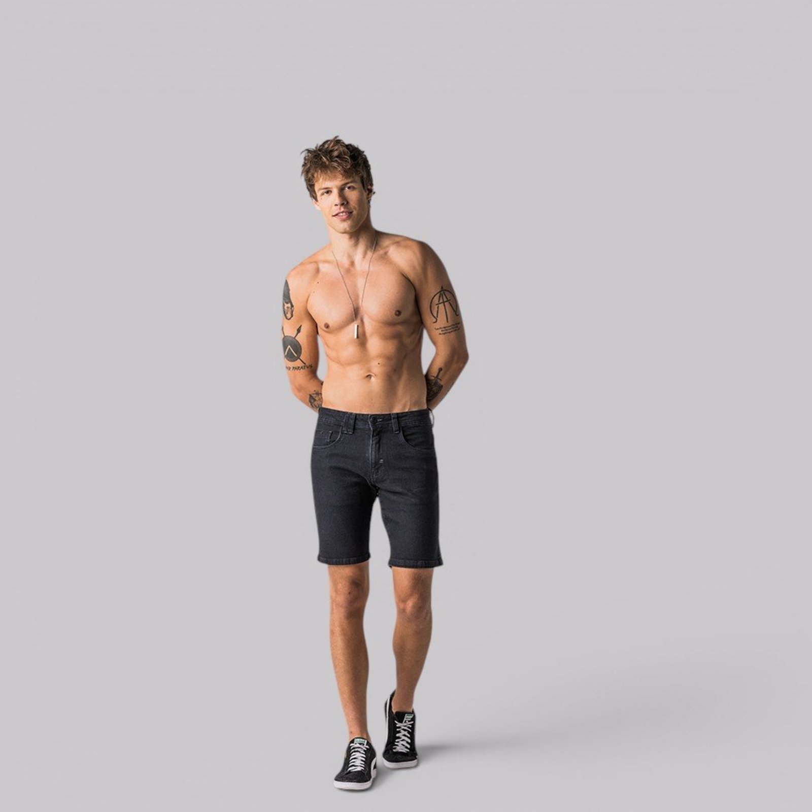 Bermuda Jeans Slim Urban Rock&Soda PRETO