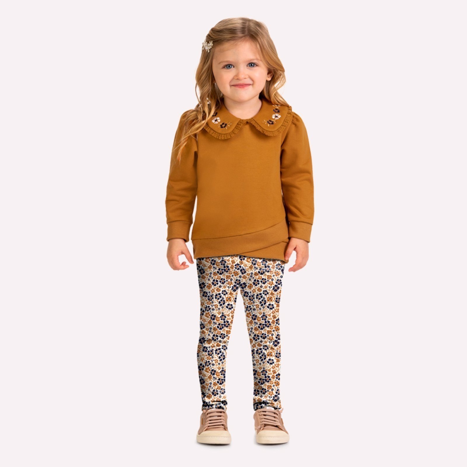 Infantil - Conjunto Menina Flores Milon