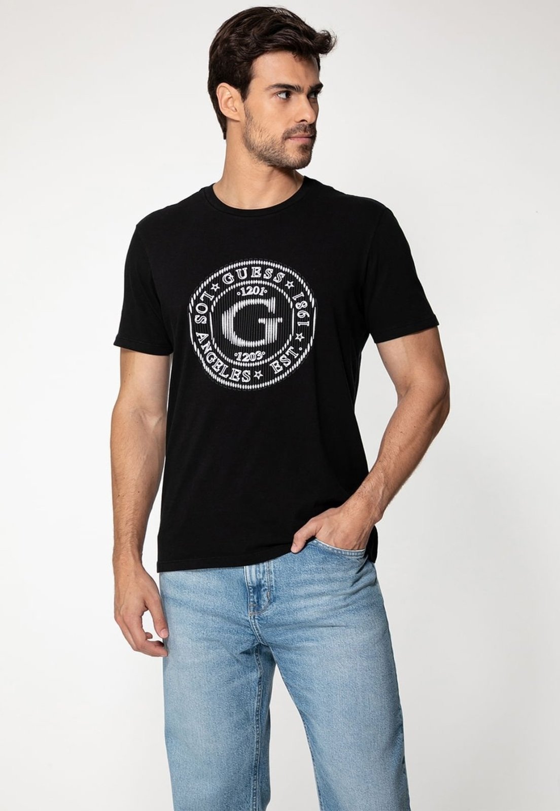 Camiseta Guess G Relevo Preto