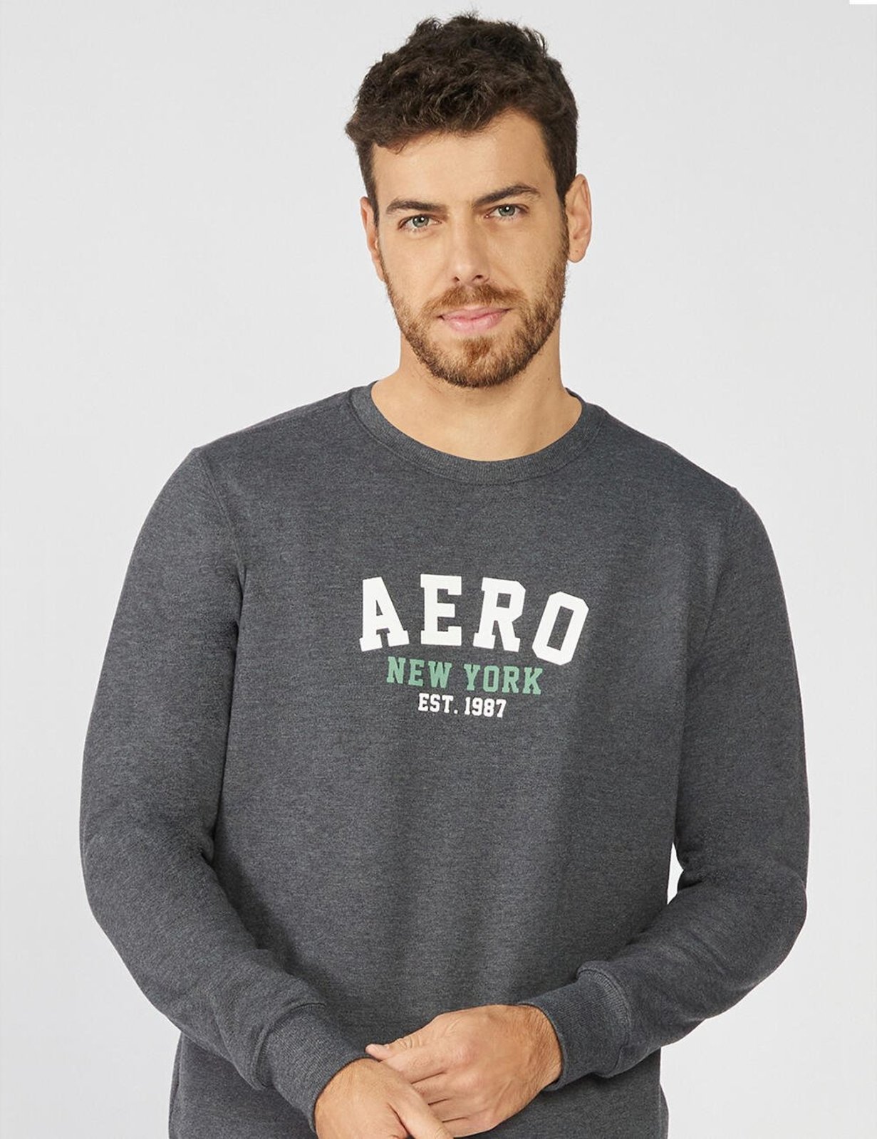 Blusa Moletom Masculino Fechado Careca Aéropostale 87120802-5 Cinza