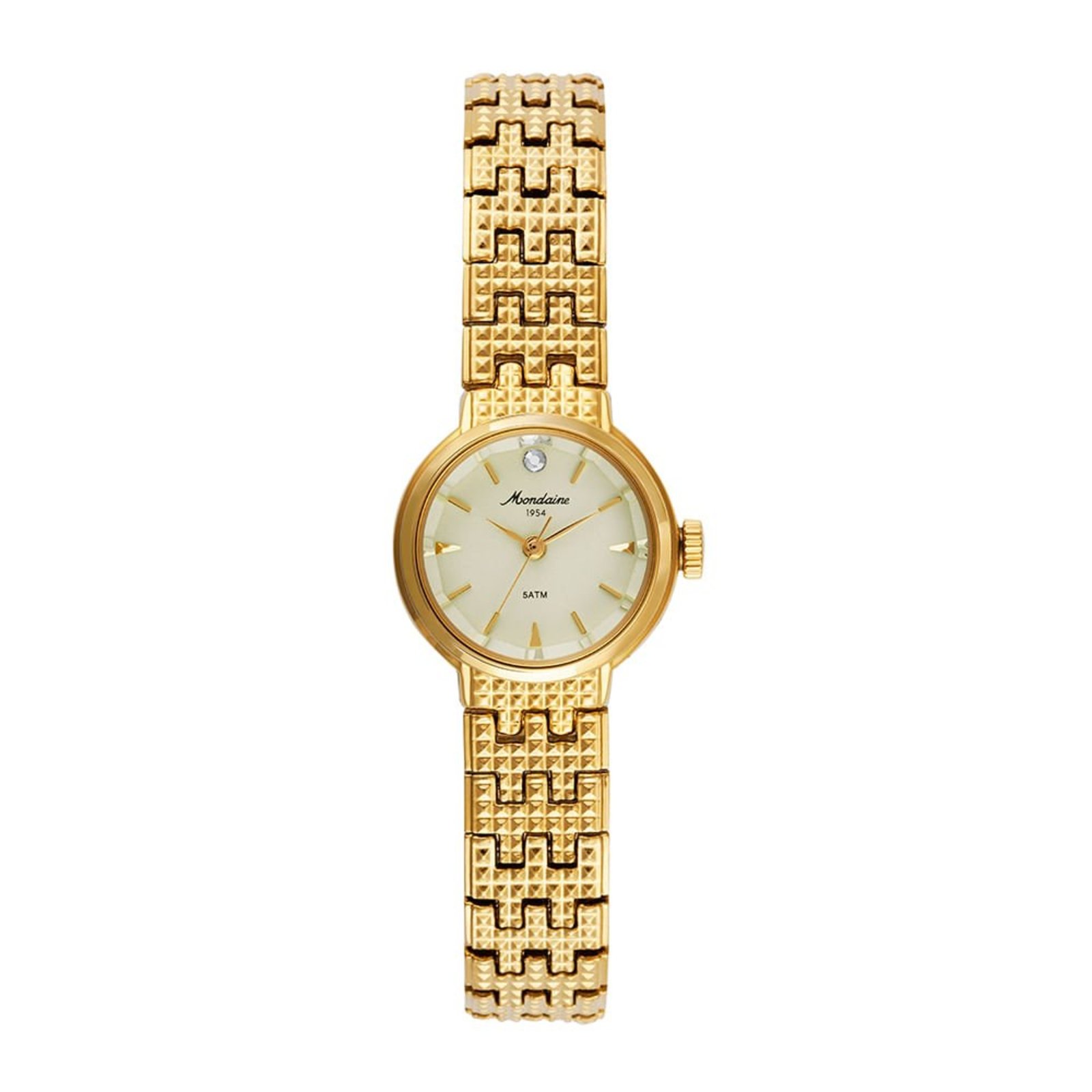 Relógio Mondaine Feminino Vintage Cristais Dourado Mondaine