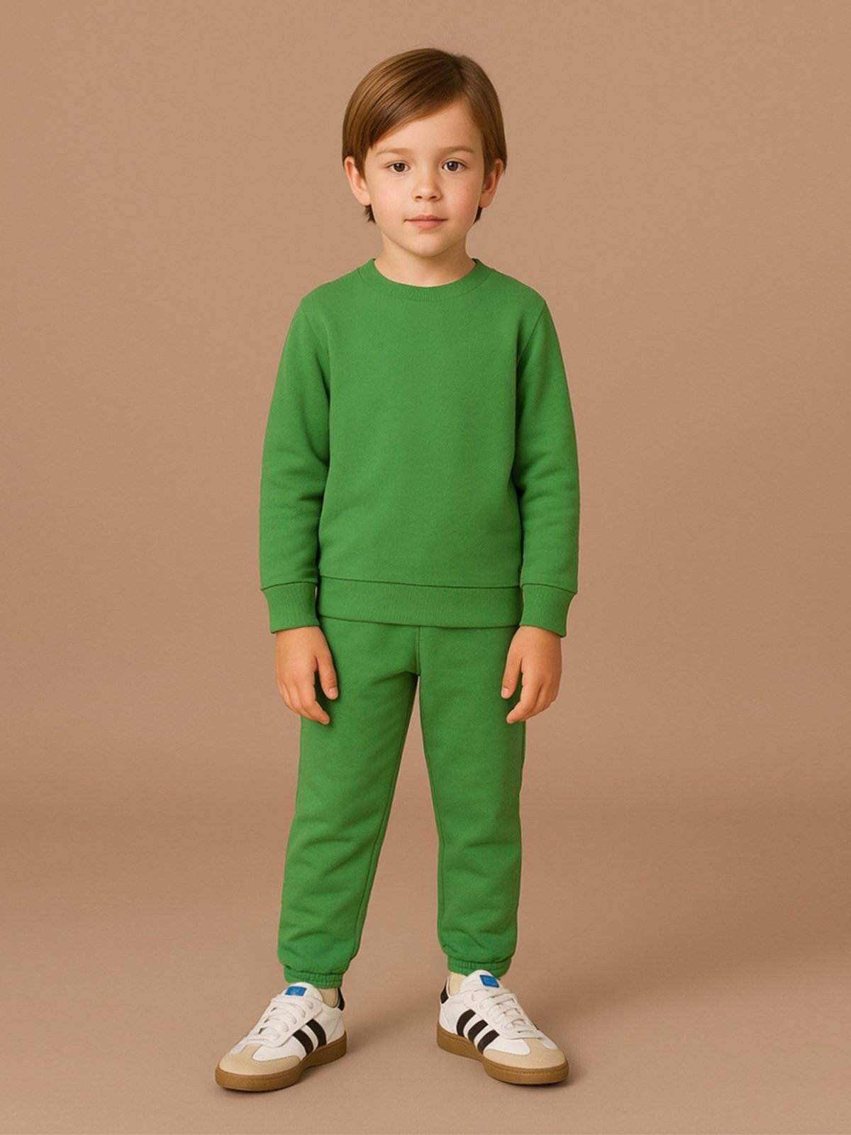 Infantil – Conjunto Bugbee Moletom Menino Blusa Manga Longa Gola Redonda Calça Verde Agave