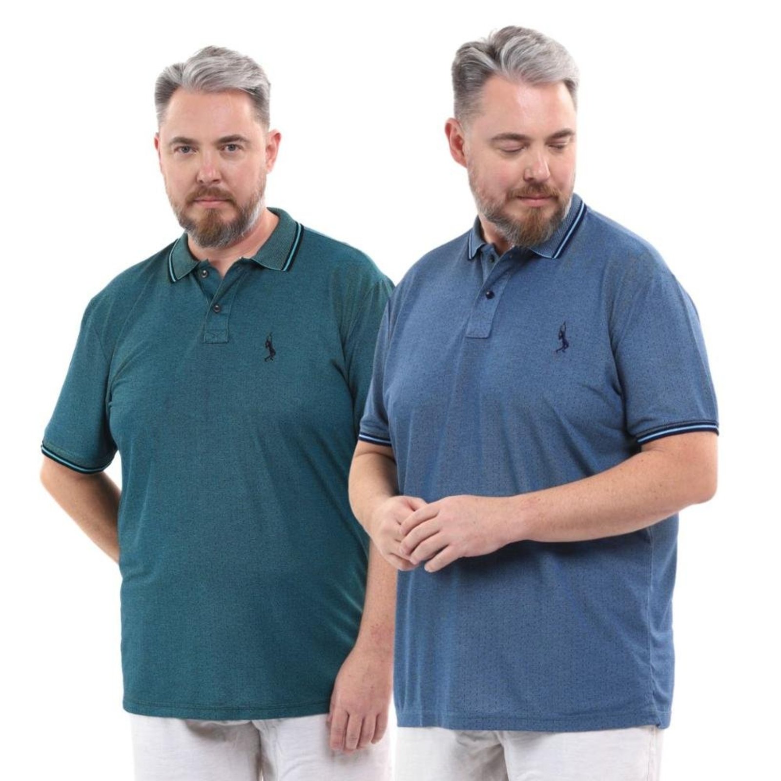 Kit 2 Camisa Polo Plus Size Tradicional Elegante Moderna