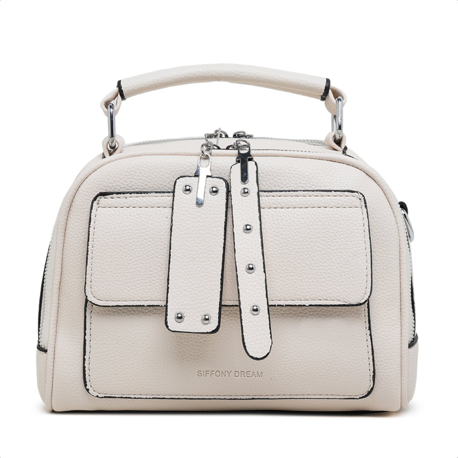 Bolsa Transversal Couro Bolsinha Feminina Moderna Compacta – Branco