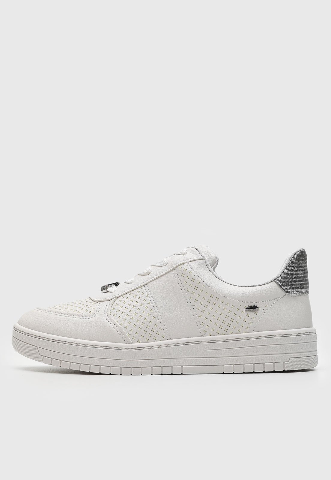 Tênis Feminino Dakota Com Cadarço Detalhe Metalizado Branco