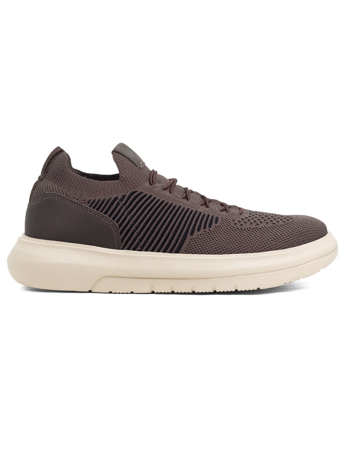 Tênis Masculino Ferracini Casual Energy Knit Elástico Confortável Calce Fácil Jaguar Marrom