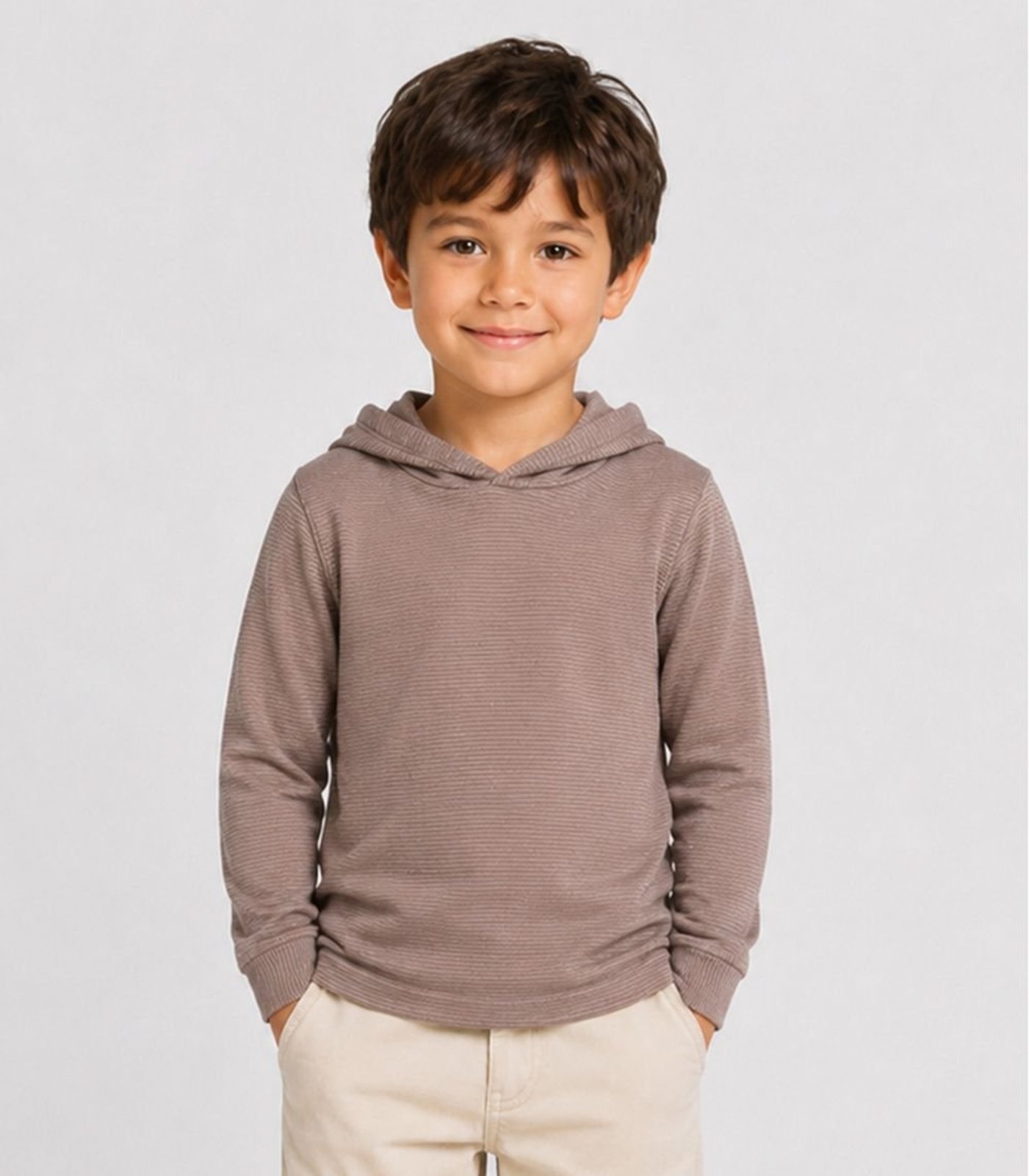 Infantil - Blusão Masculino Moletom Peluciado Select Marrom