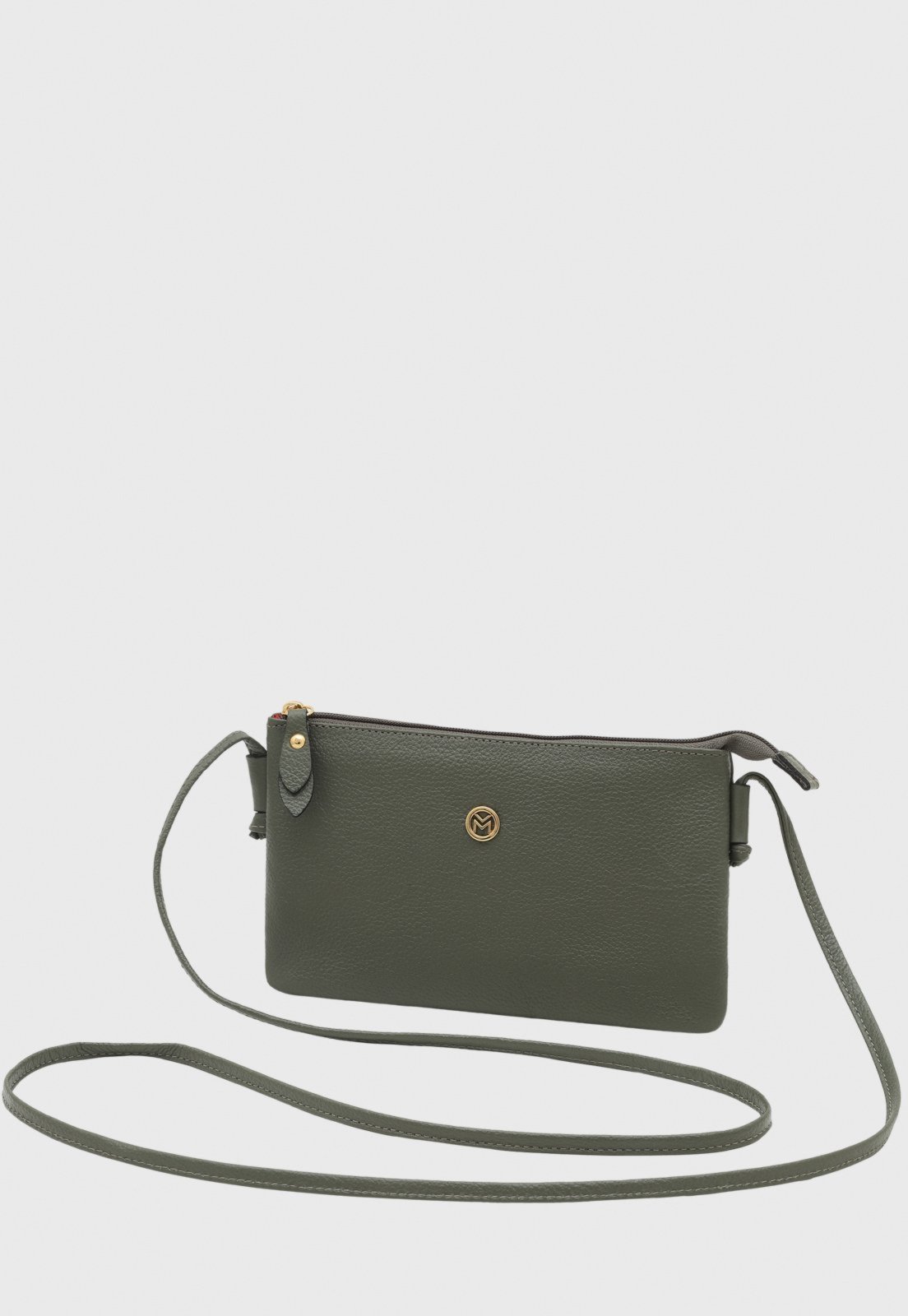 Bolsa Transversal de Couro Mariart Onix Army
