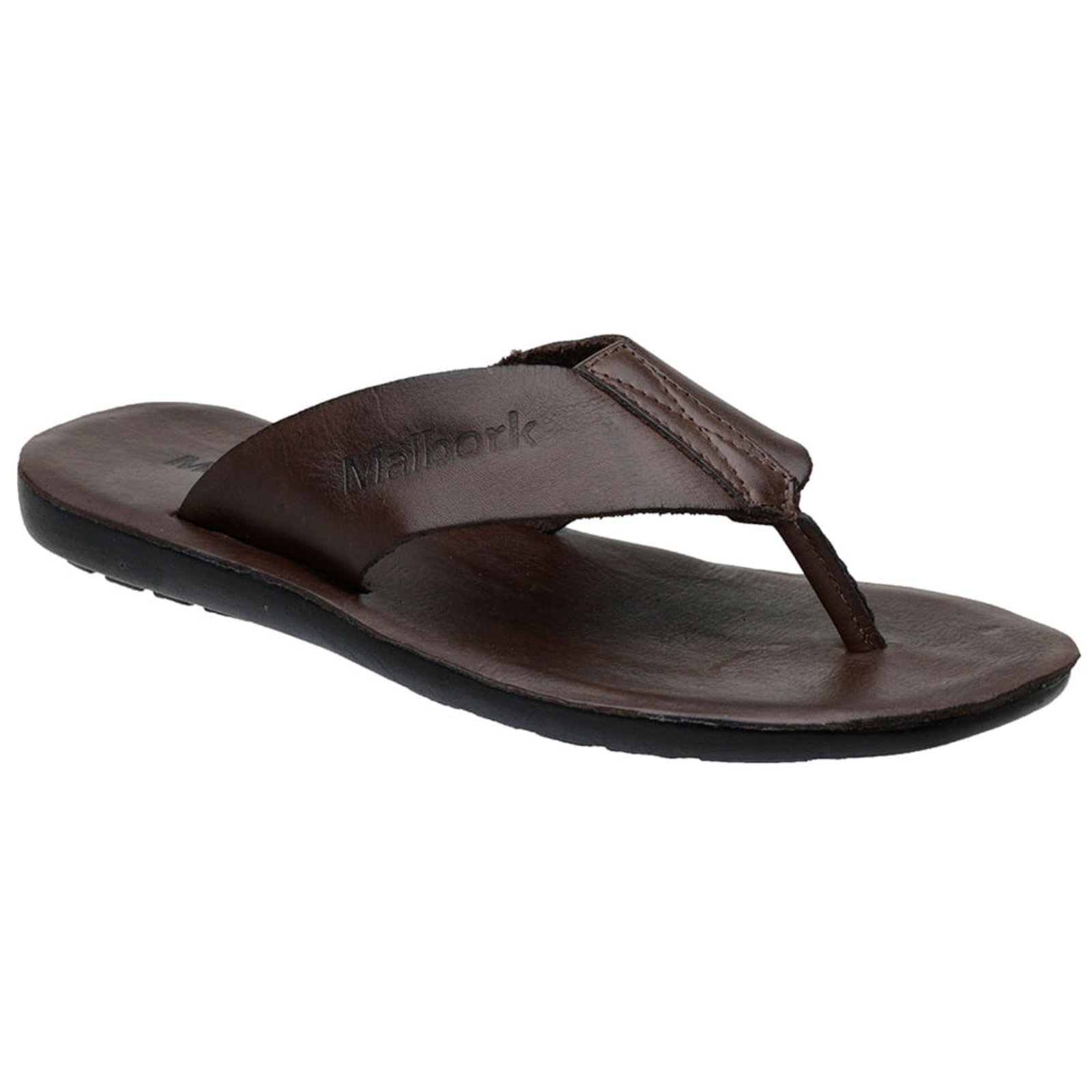 Chinelo de Dedo Masculino Malbork Couro Café Conforto