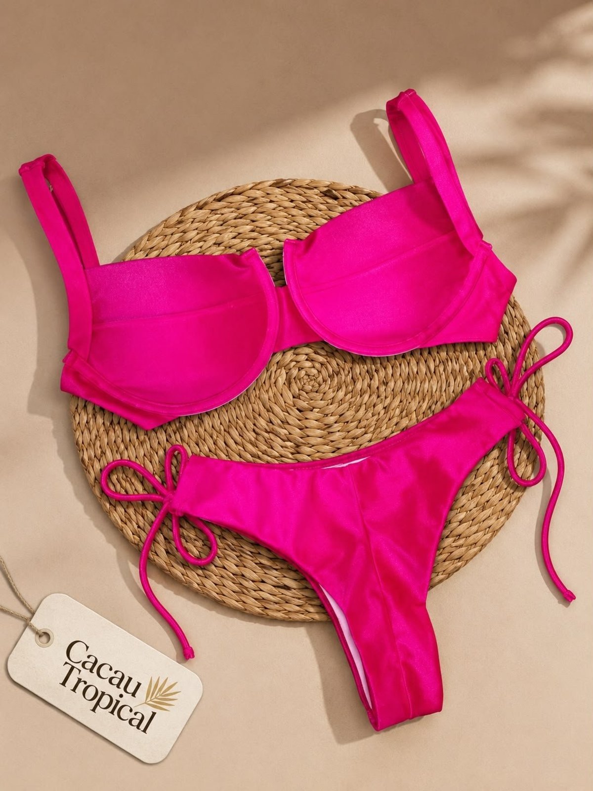 Biquíni Feminino Luxo Pink Praia Resort e Piscina