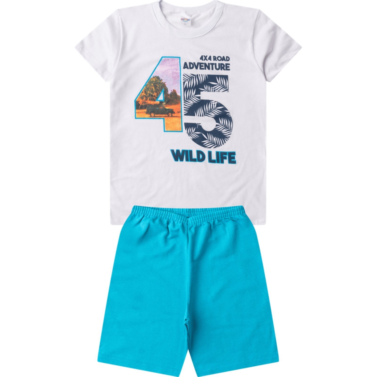 Vista 2 Infantil - Conjunto Masculino Meia Malha/Moletinho Shark ROSA AZUL KIDS branco ROSA AZUL KIDS branco