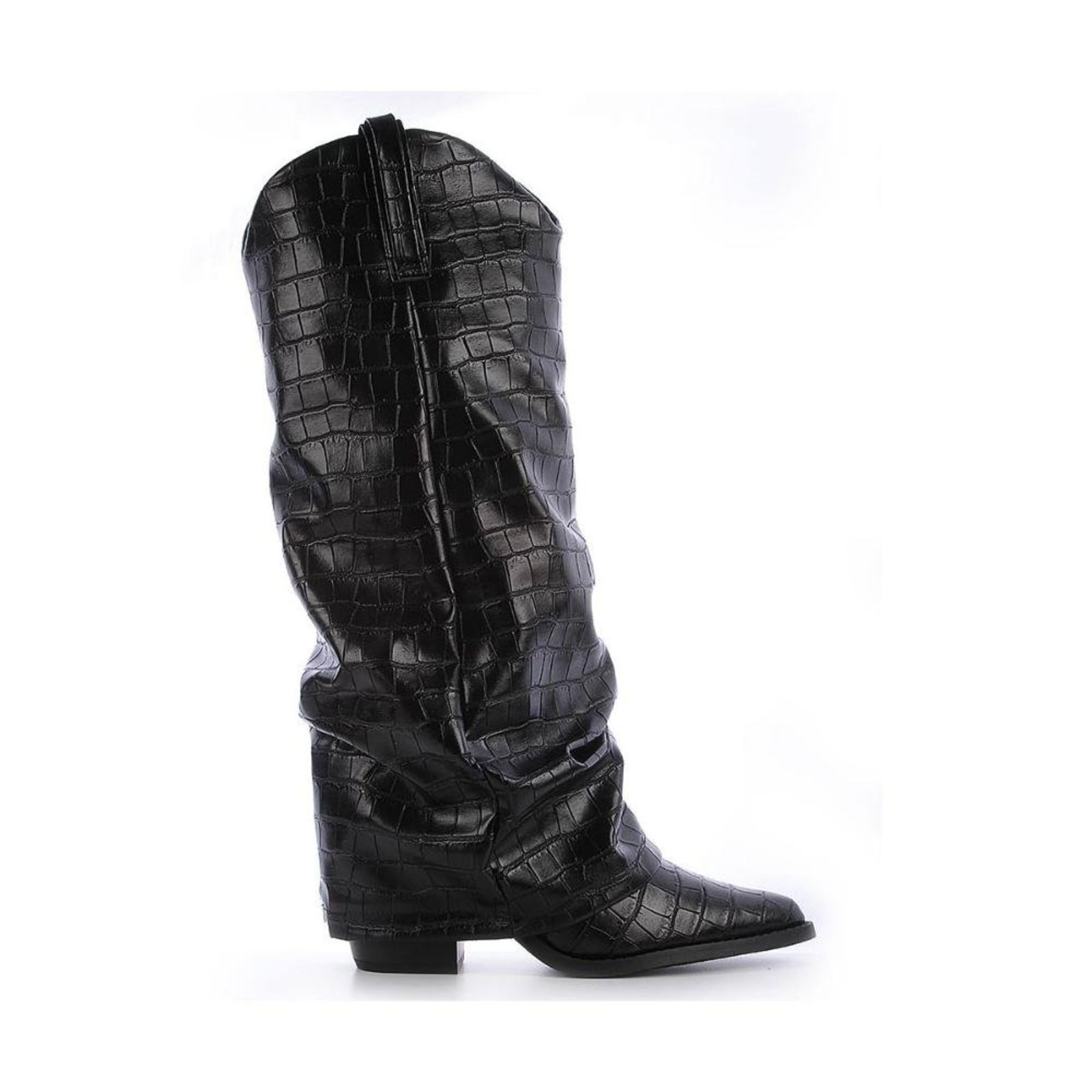 Scarlett - Bota Capa Croco Preto Preto