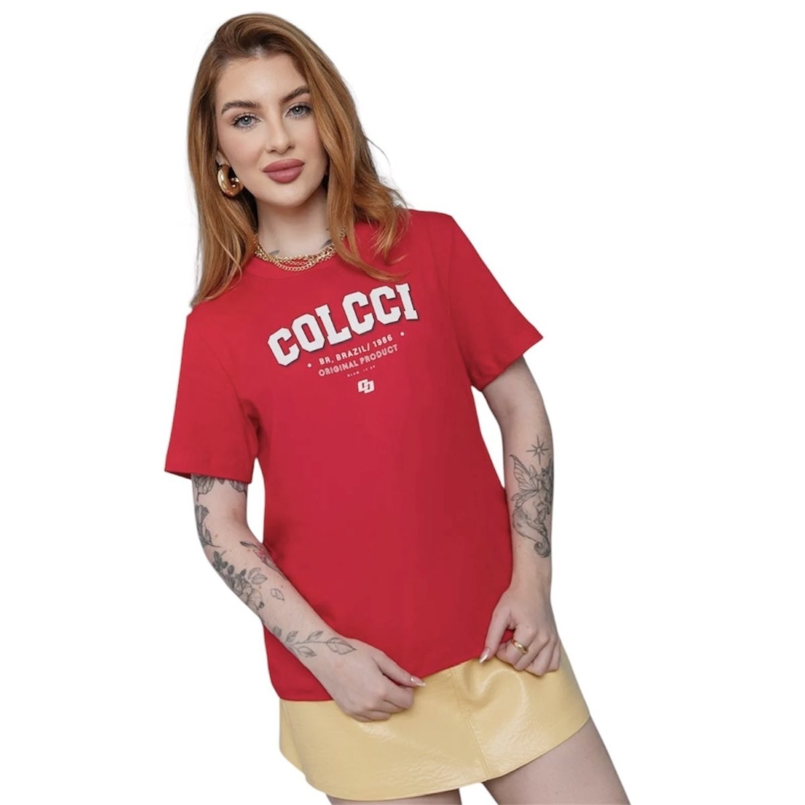 Camiseta Feminina Com Estampa Frontal Colcci Vermelho Ife