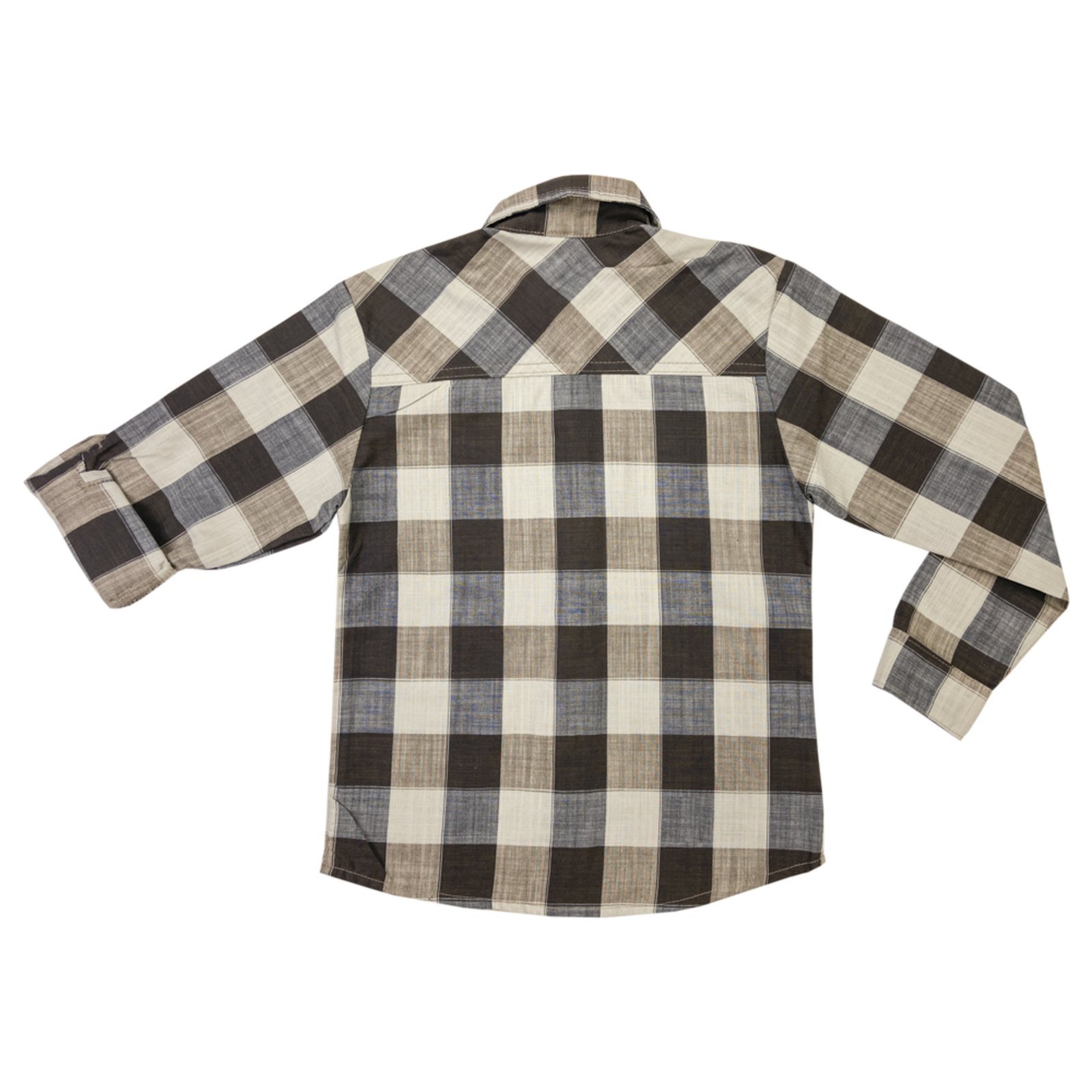 Vista 3 Infantil - Camisa Juvenil Look Jeans Xadrez Collor marrom Look Jeans marrom
