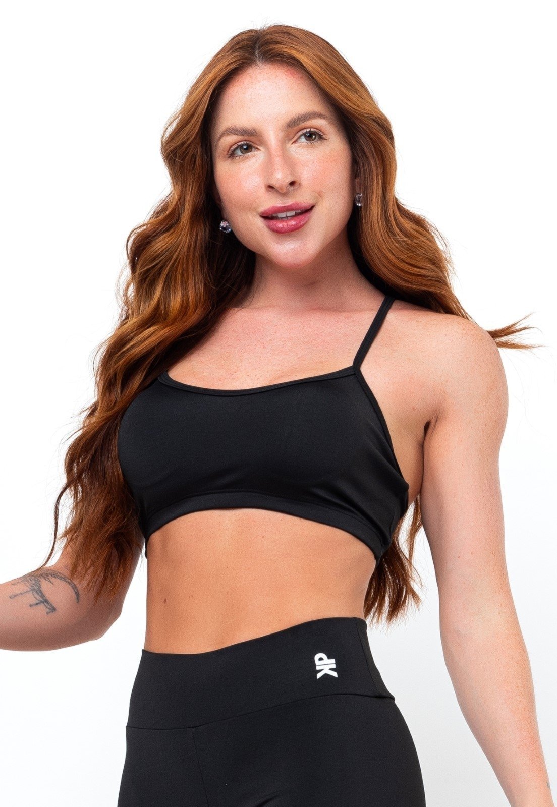Top Fitness Nadador Alça Sustentação Feminino Blackout Academia – Preto