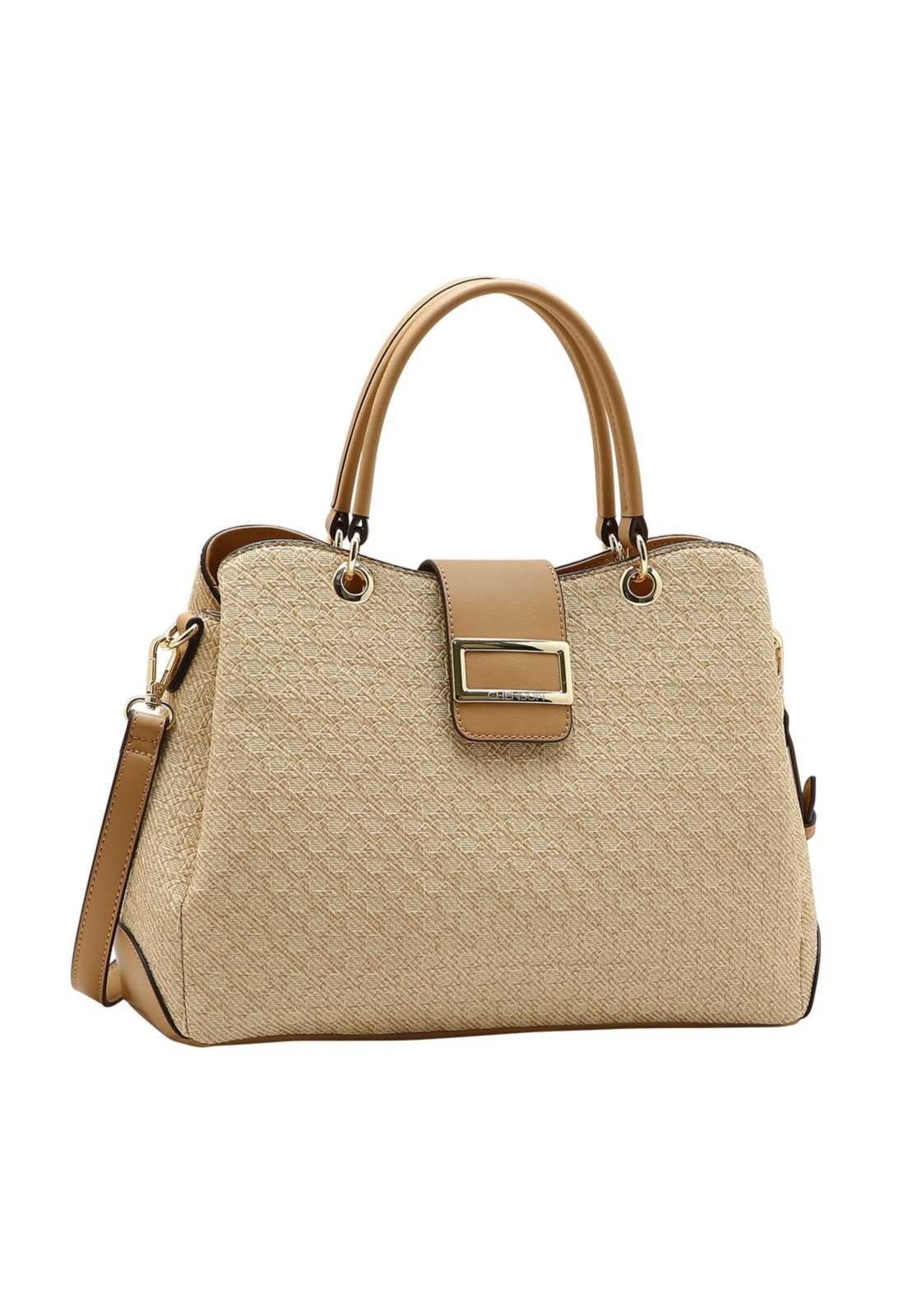 Bolsa Feminina Chenson Mão Tramas 3485955 Bege