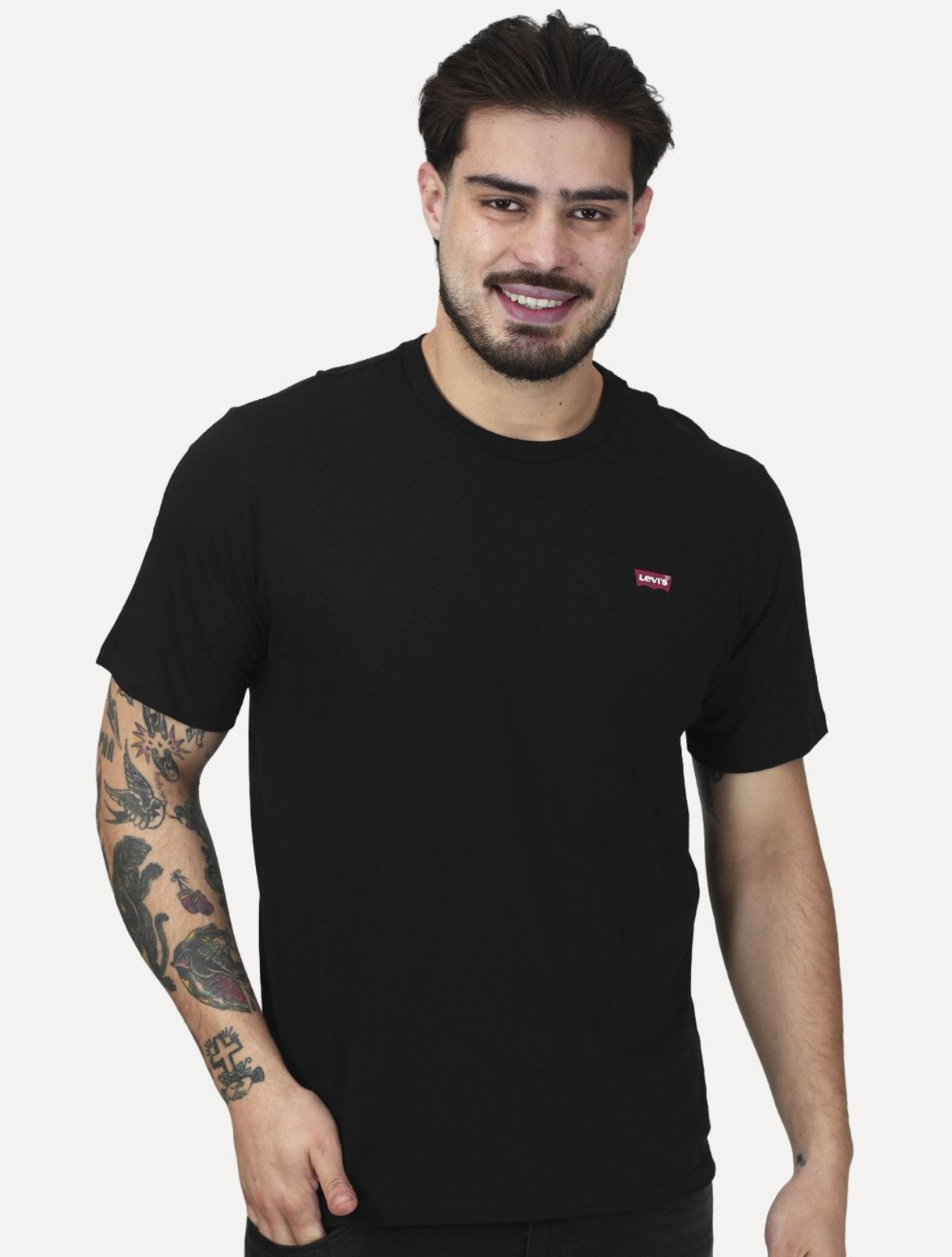 Camiseta Levis Masculina Standard Classic Printed Housemark Preta