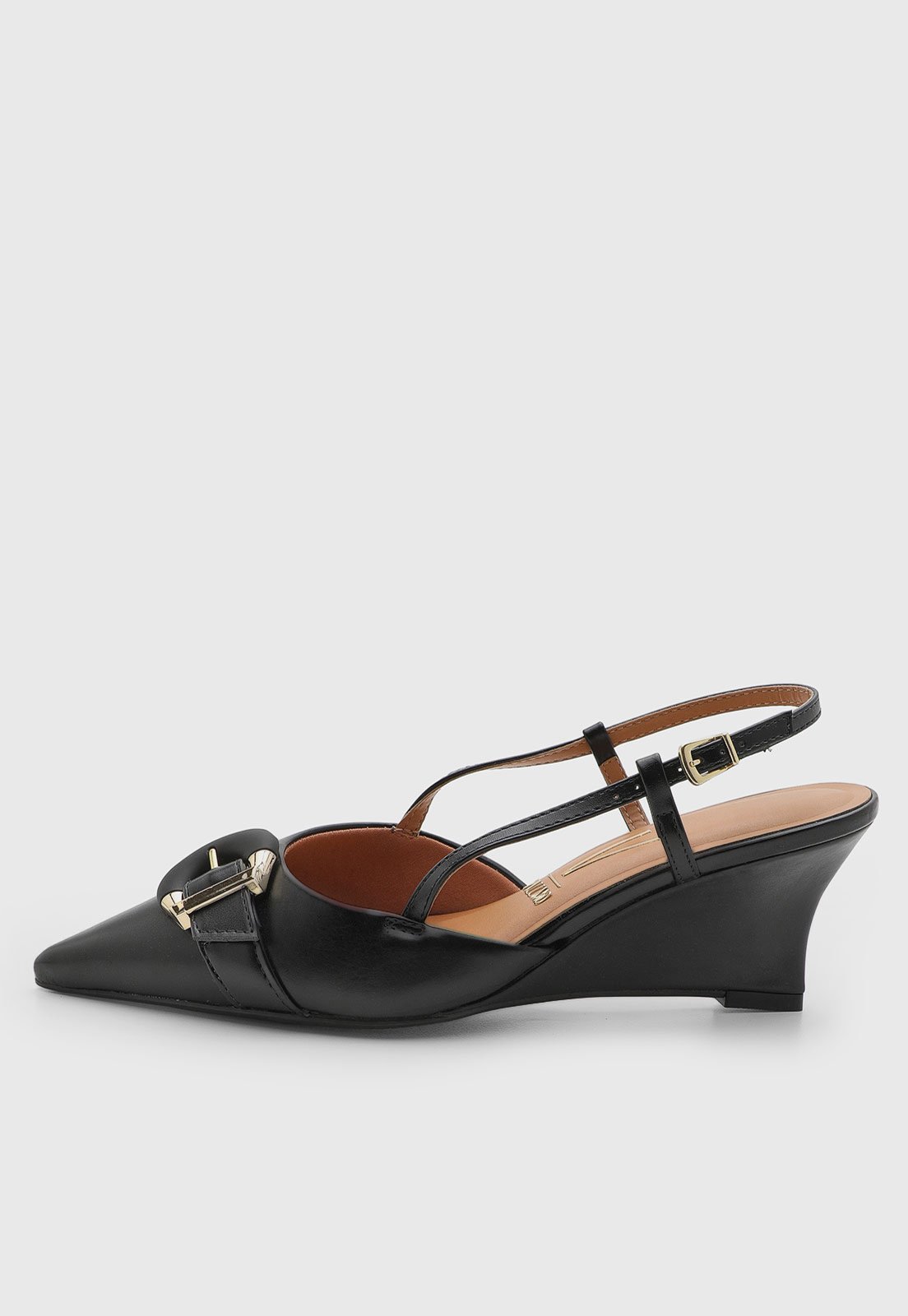 Scarpin Feminino Vizzano Slingback Fivela Preto