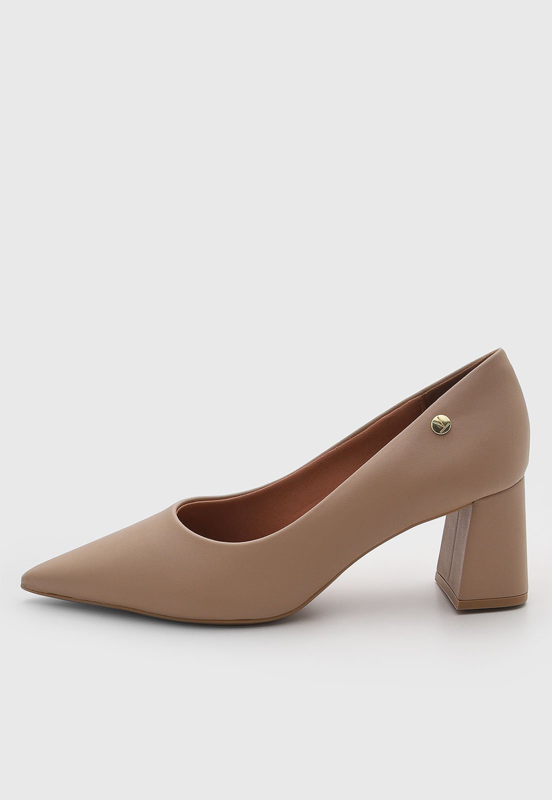 Scarpin Feminino Vizzano Salto Médio Bico Fino Bege