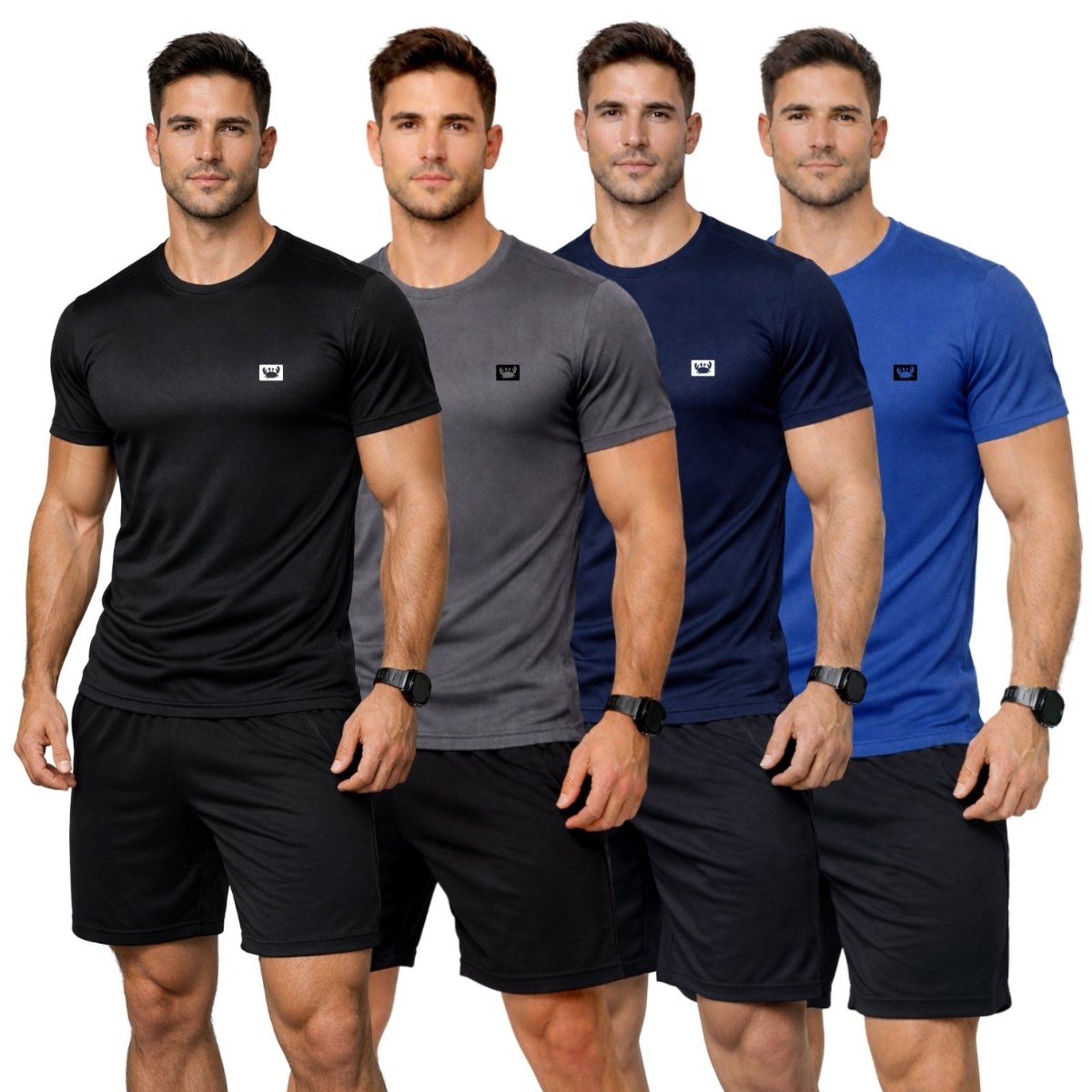 Kit 4 Camisetas Masculinas Dry Fit Esportivas Estampa Siri
