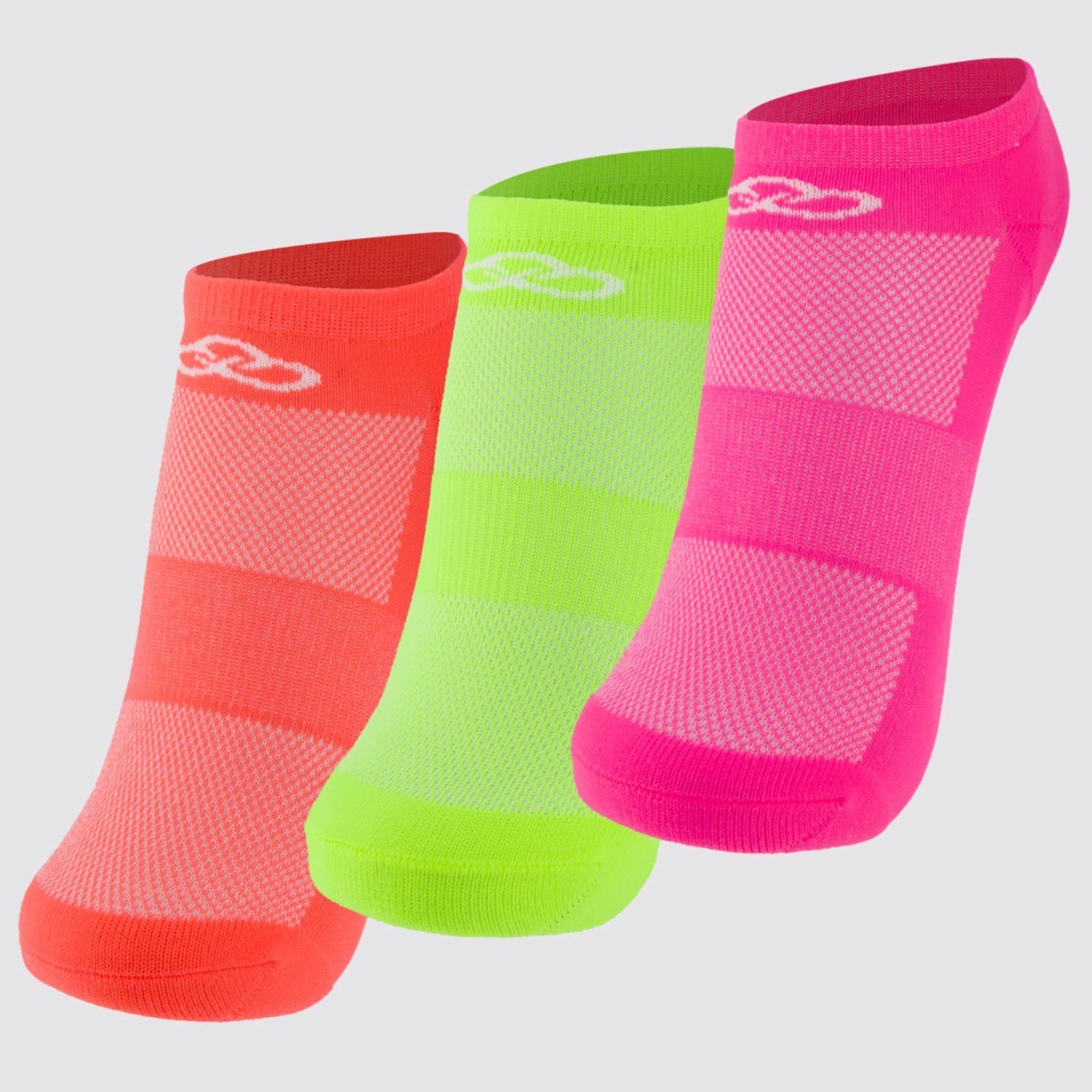 Vista 2 Kit 3 Meias Olympikus Cano Invisível Feminino Neon 2 amarelo neon OLYMPIKUS amarelo neon