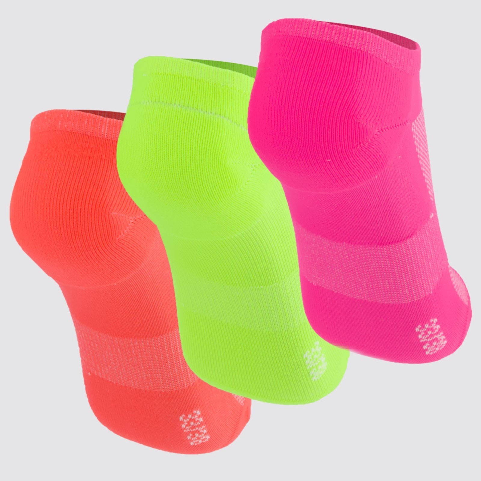 Vista 3 Kit 3 Meias Olympikus Cano Invisível Feminino Neon 2 amarelo neon OLYMPIKUS amarelo neon
