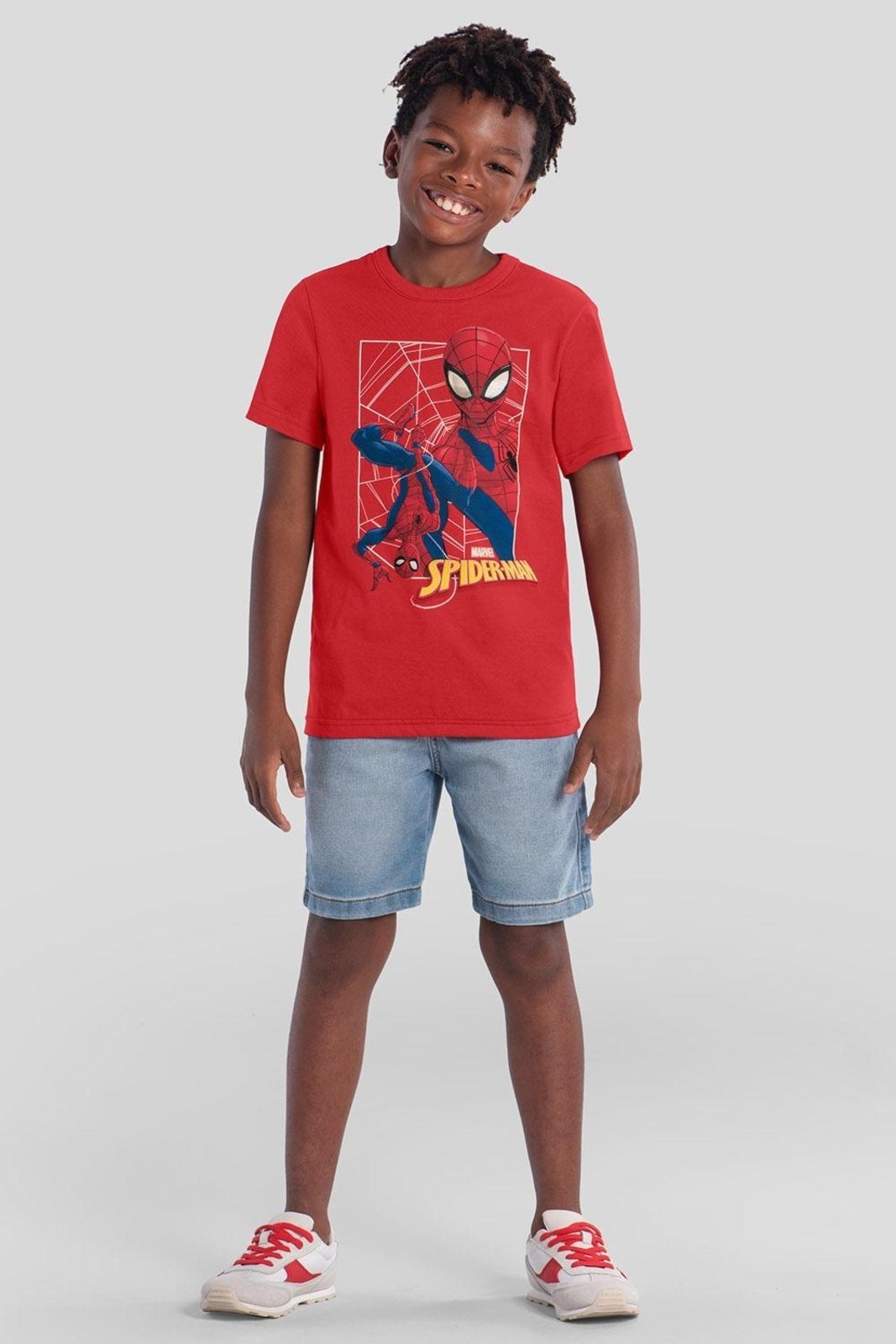 Vista 2 Infantil - Camiseta menino do Homem-Aranha Brandili vermelho Brandili vermelho