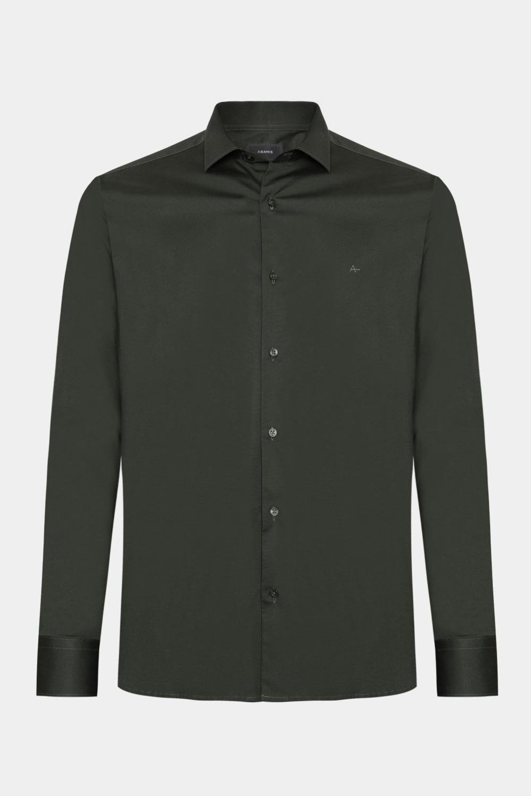 Camisa Aramis Manga Longa Slim Tricoline Stretch Liso Verde