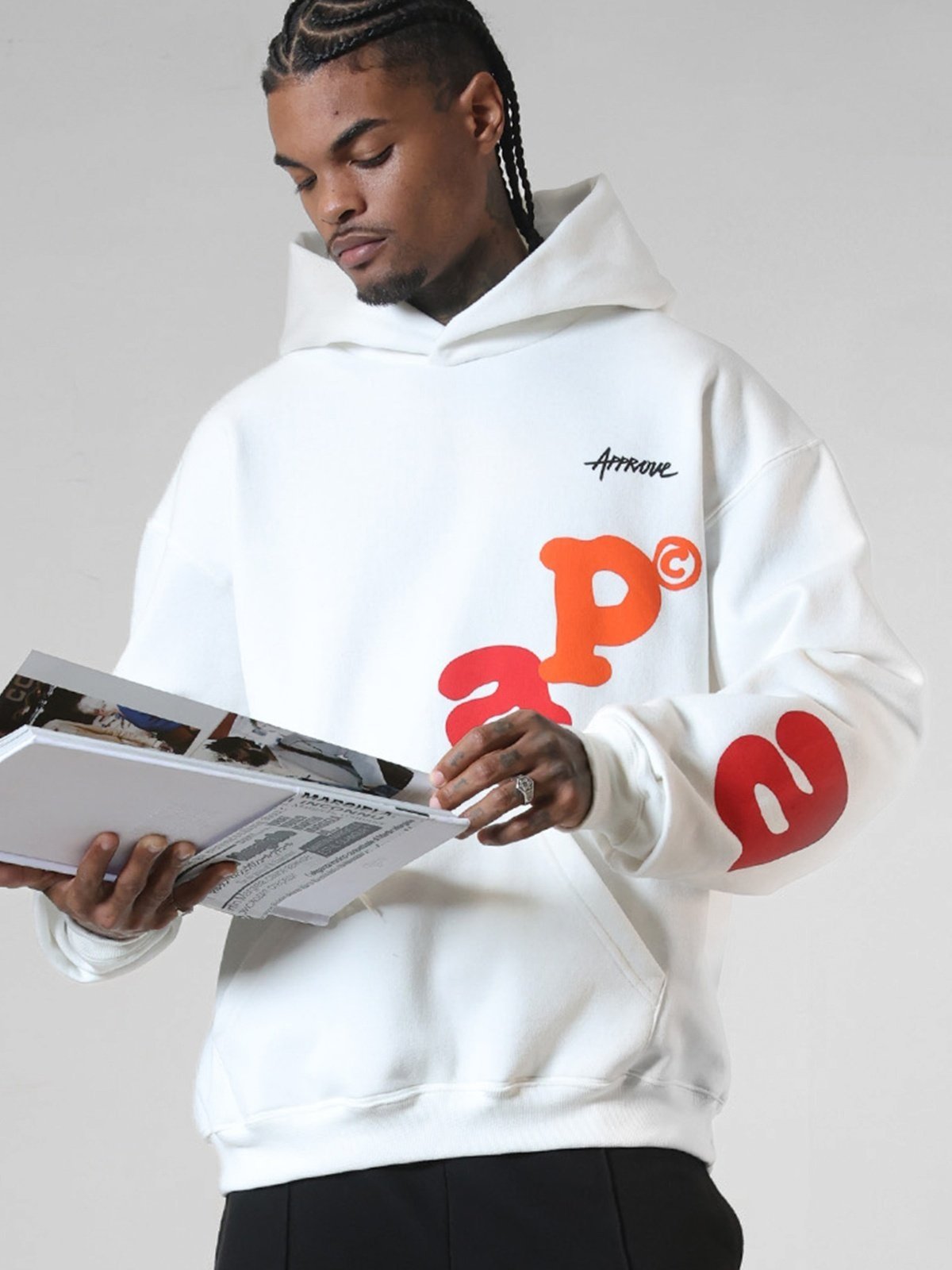 MOLETOM OVERSIZED APPROVE LETTERS - OFF WHITE COLOR