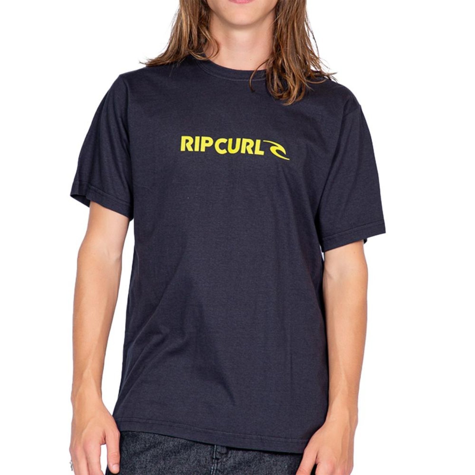 Camiseta Rip Curl New Icon WT25 Masculina Washed Black
