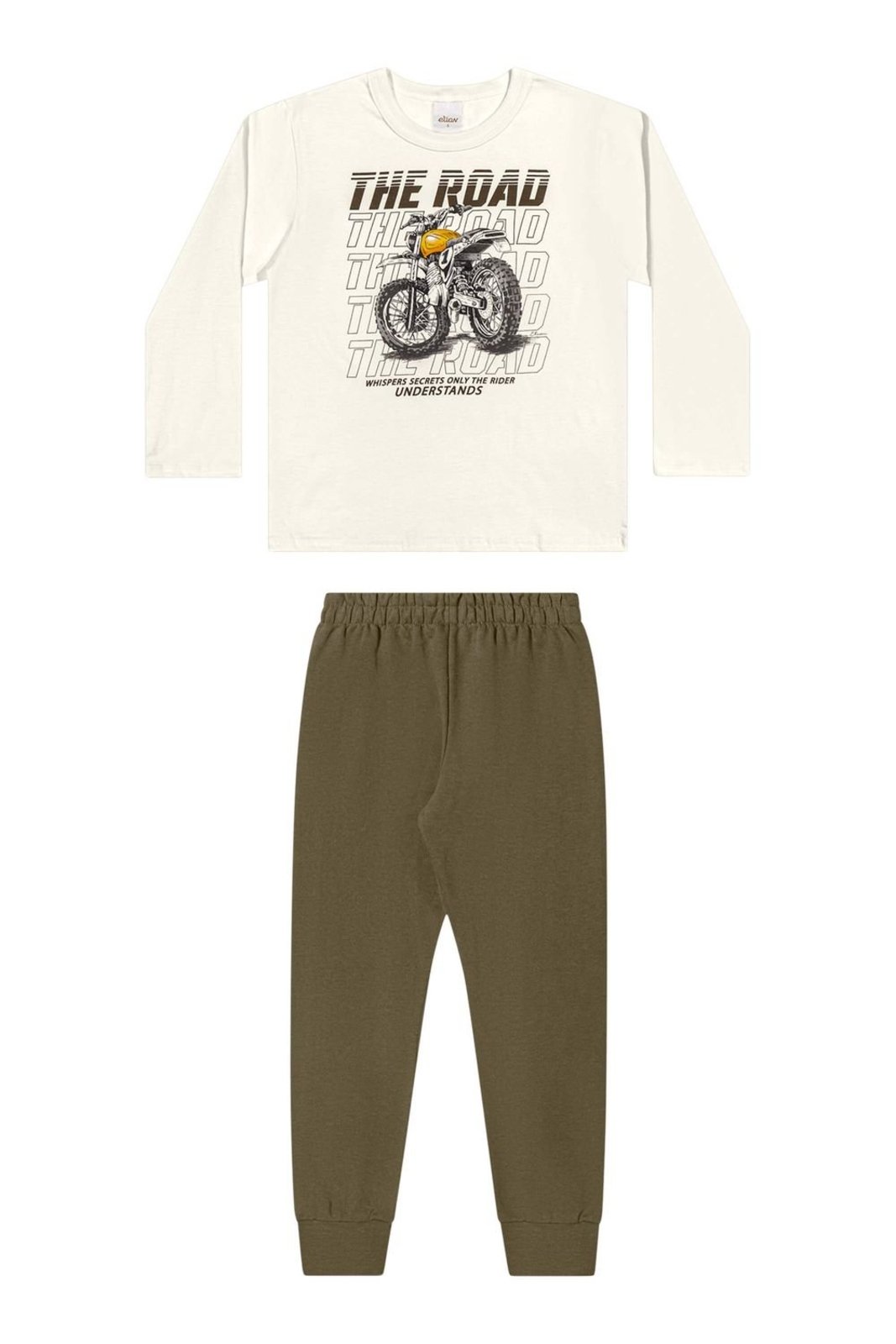 Infantil - Conjunto Longo Menino Estampado Elian Bege