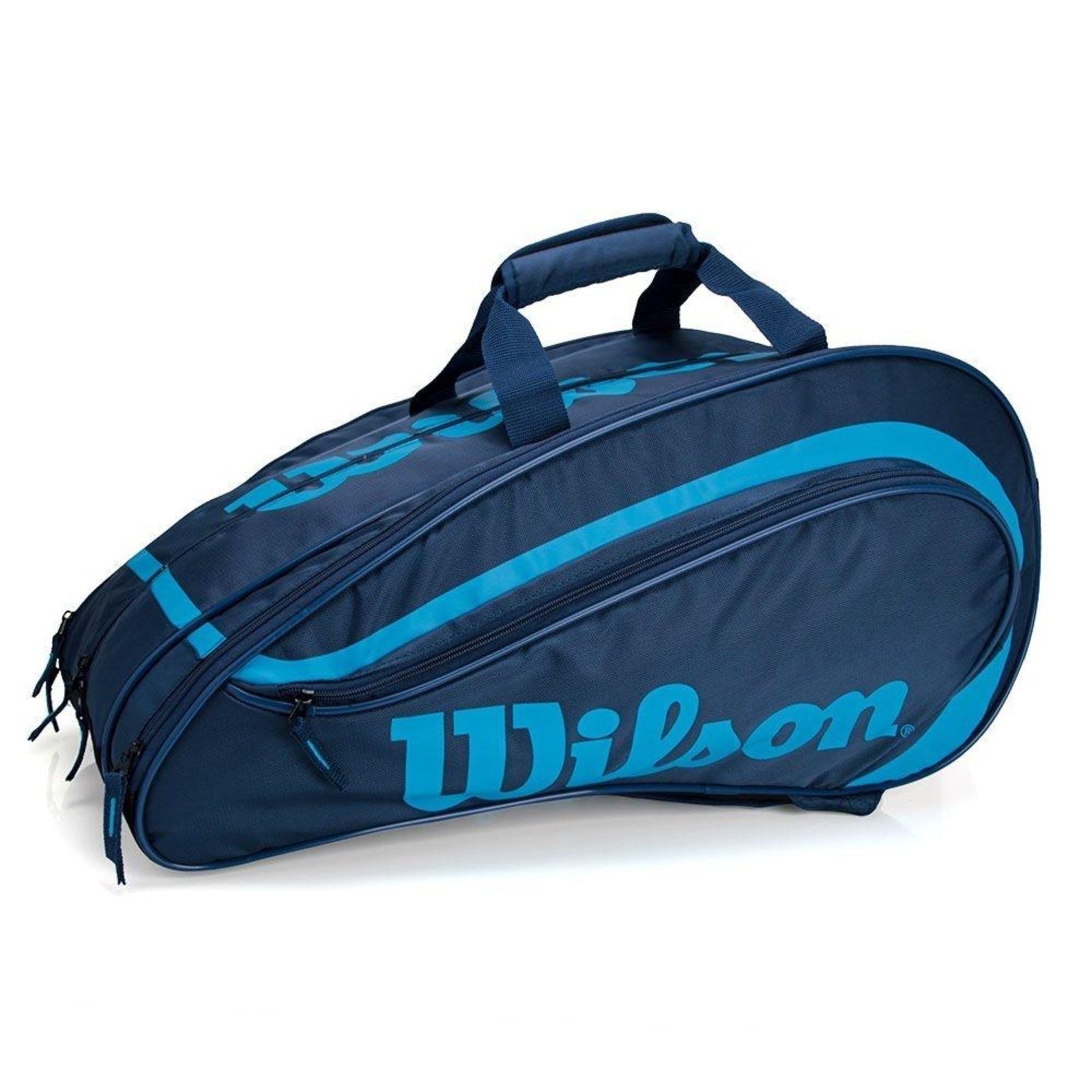 Vista 2 Raqueteira de Padel/Beach Tennis Wilson Rak Pak Azul Marinho preto azul Wilson preto azul