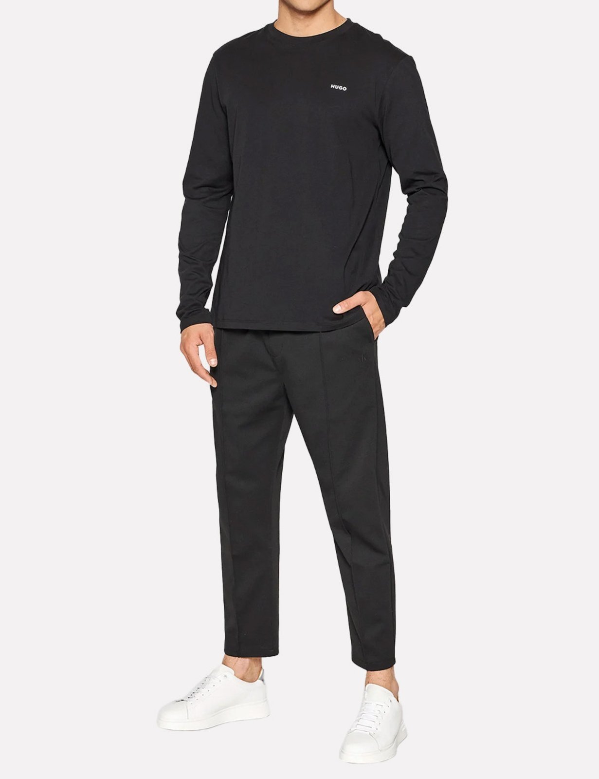 Camiseta Hugo Boss Masculina Regular Derol222 ML Preta