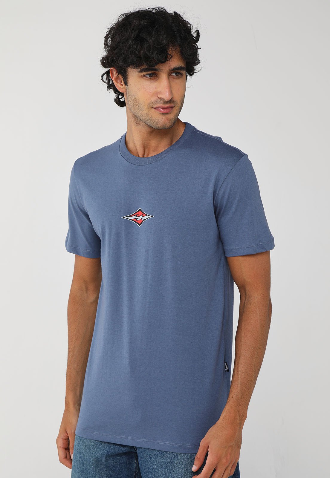 Camiseta Masculina Billabong Logo Diamond Wave Azul Escuro