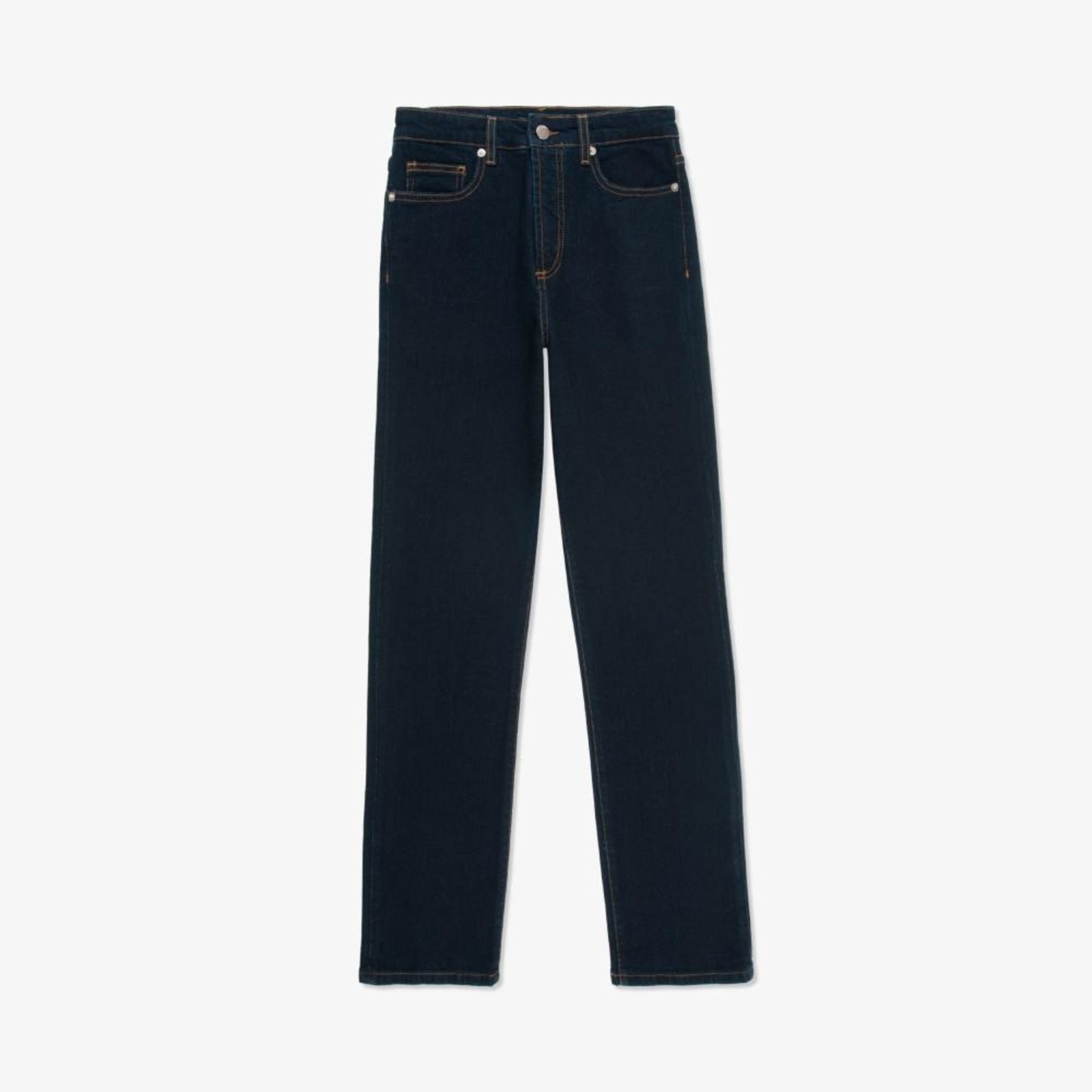 Jeans feminino Lacoste straight fit em algodão com stretch Azul