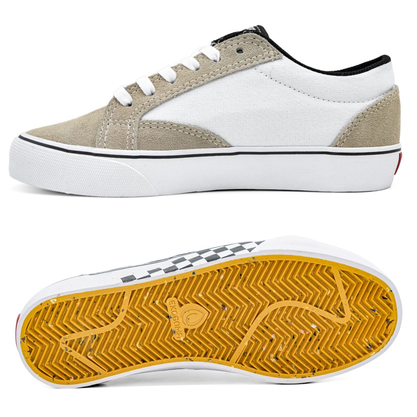Vista 3 Tênis Qix DT Vulcanizado Unissex Cinza branco Qix branco