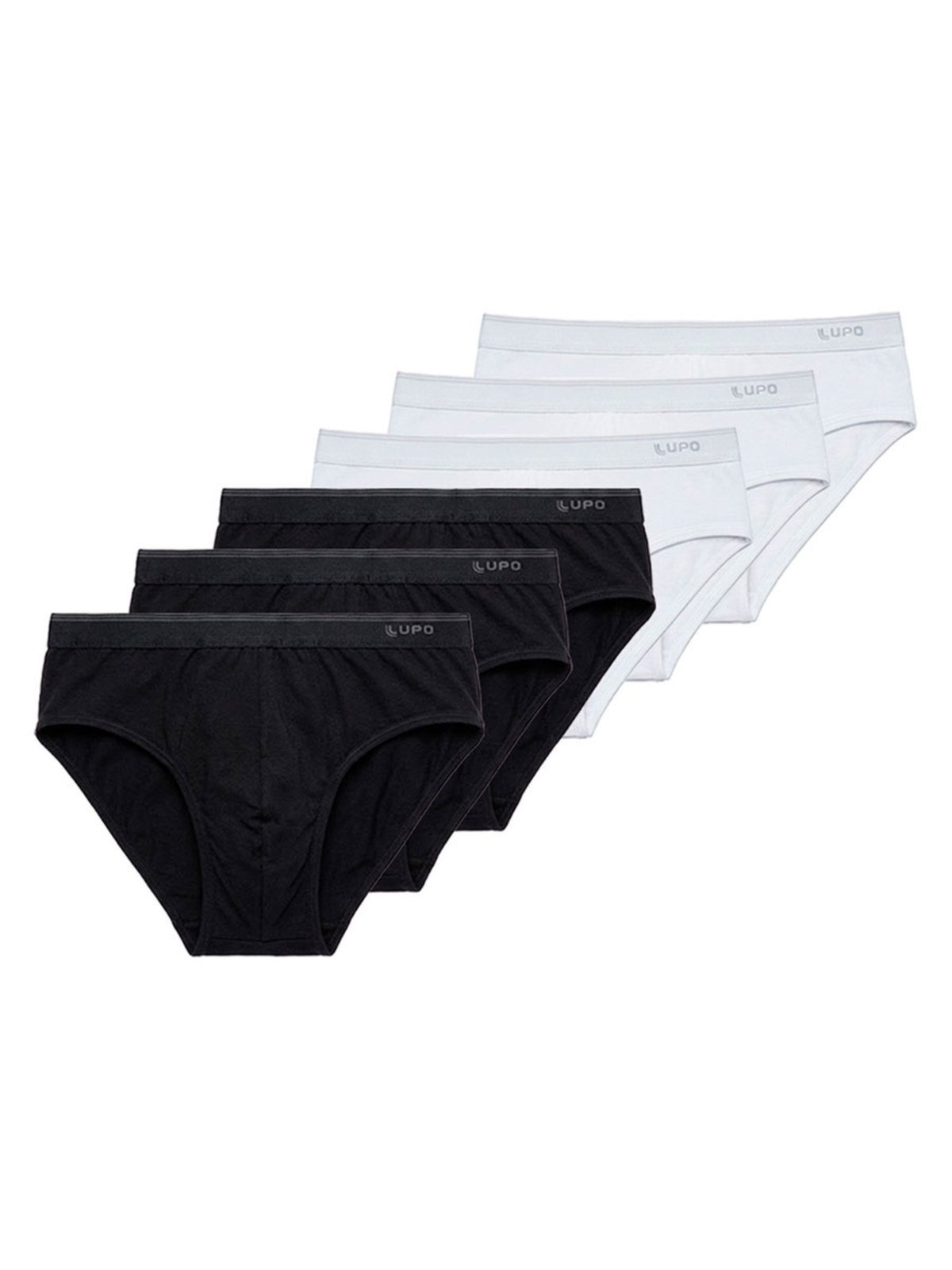 Kit com 6 Cuecas Slip Lupo 485-003