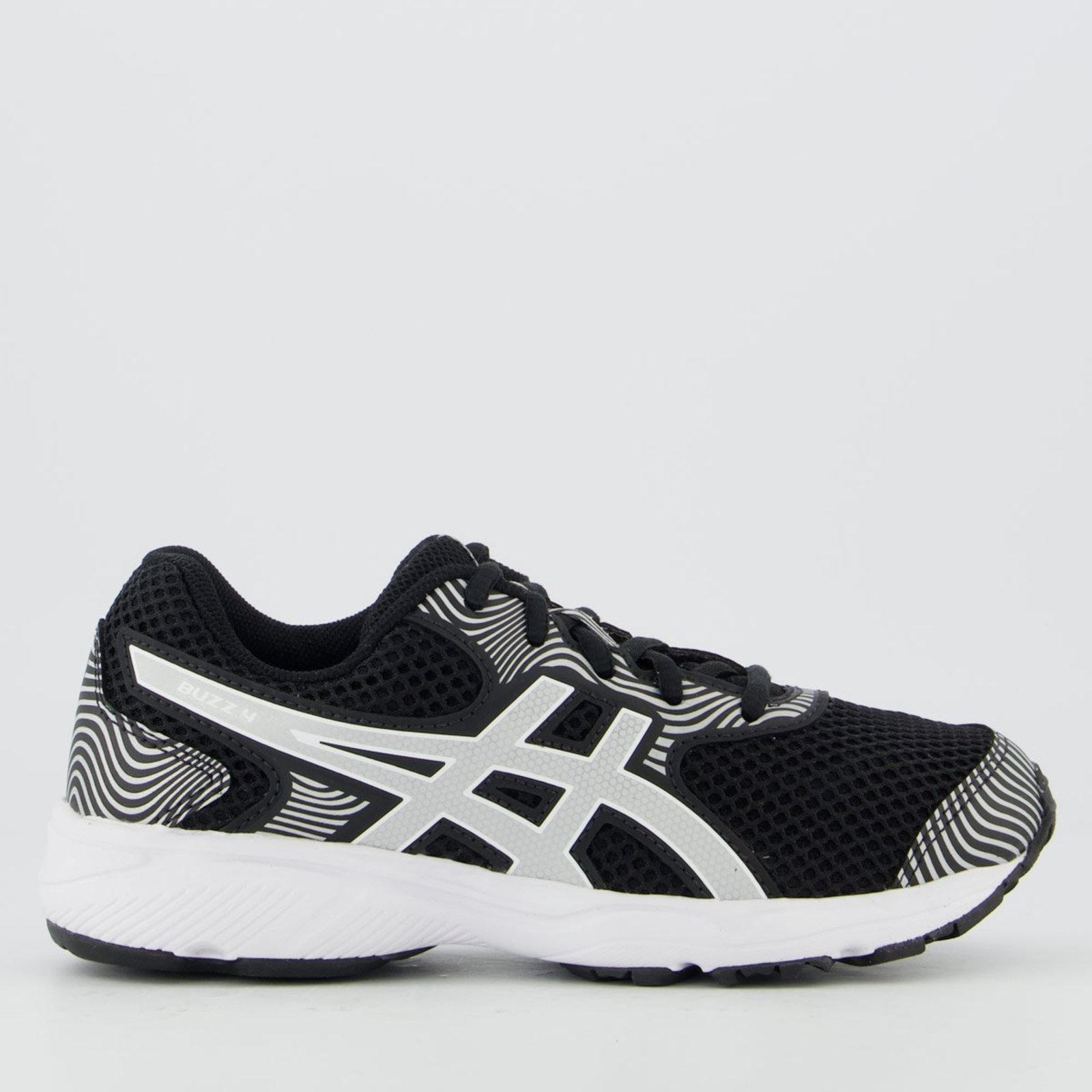 Tênis Asics Buzz 4 Juvenil Preto e Branco