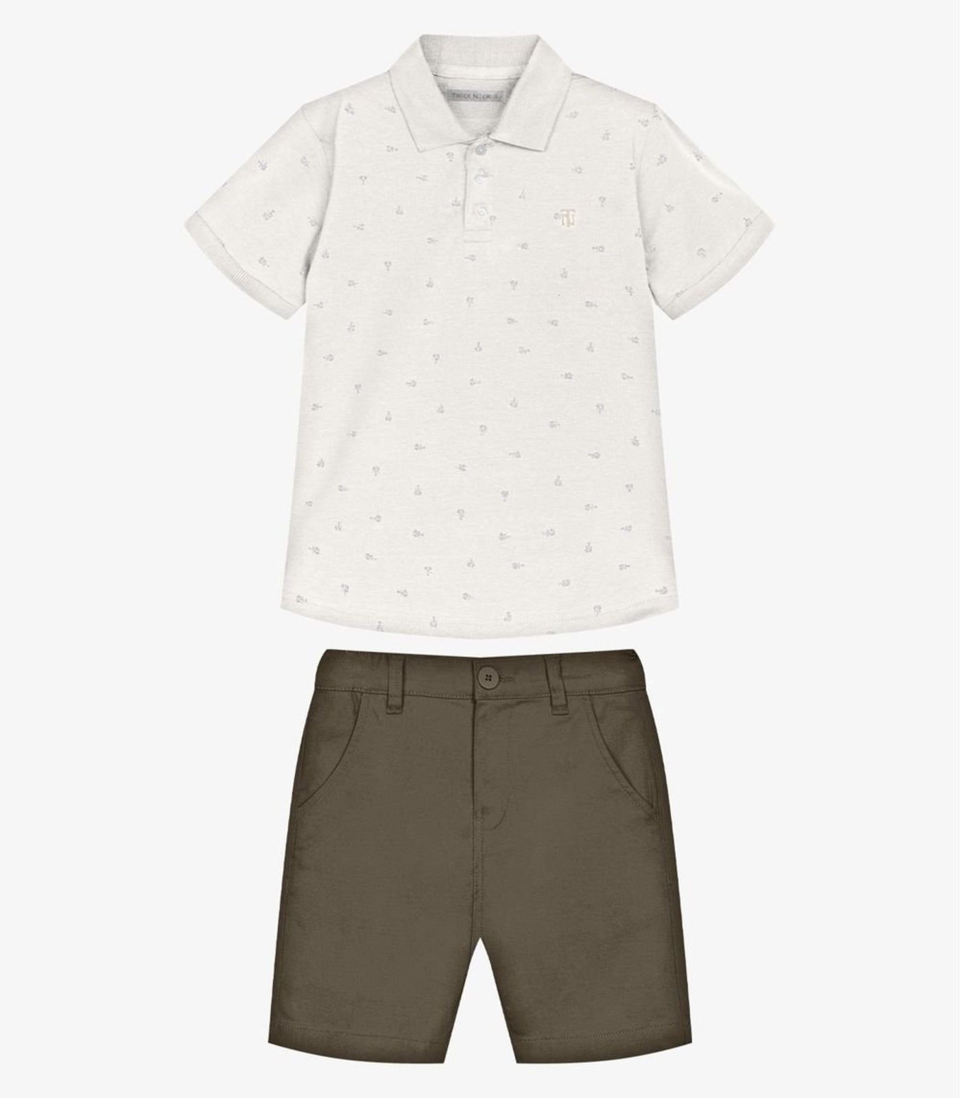 Infantil - Conjunto Polo Com Bermuda Trick Nick Bege