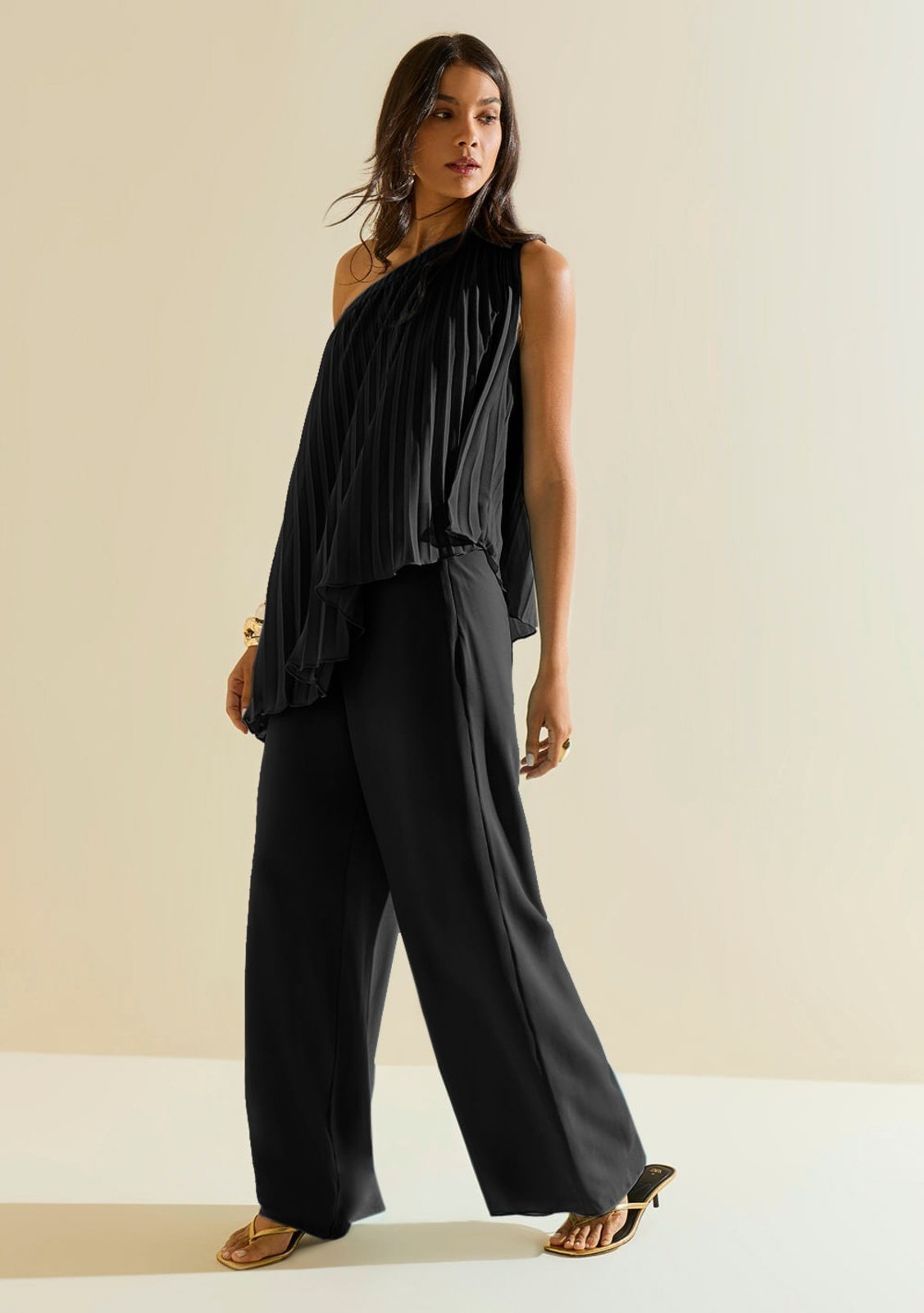 Calça Morena Rosa Pantalona Alta Preto
