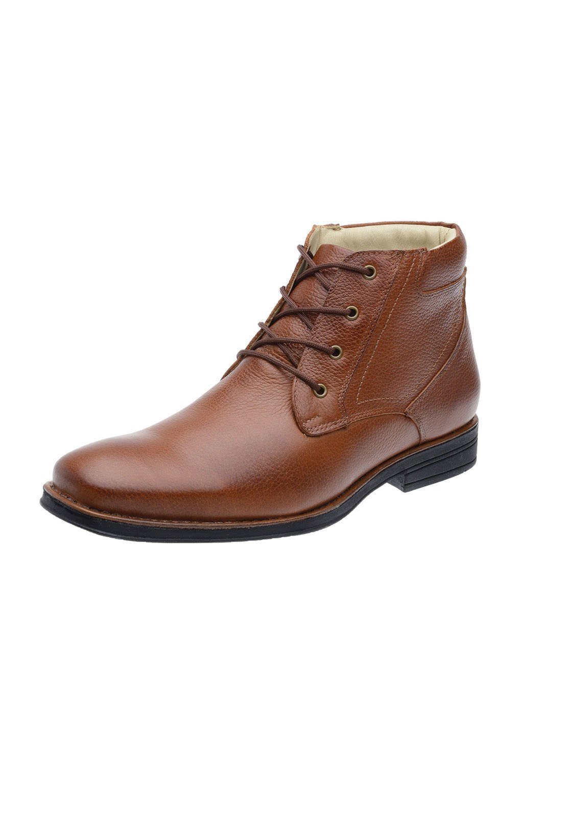 Bota Masculina Conforto Malbork Em Couro Whisky 483 Marrom Amarelado