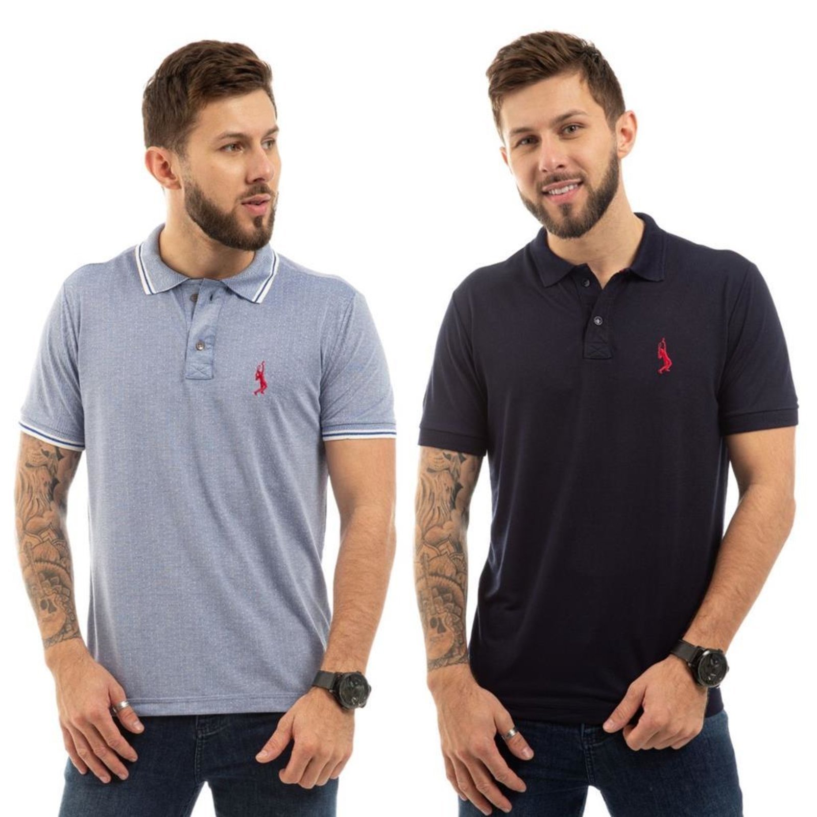Kit 2 Camisa Gola Polo Masculina Casual Moderna Conforto