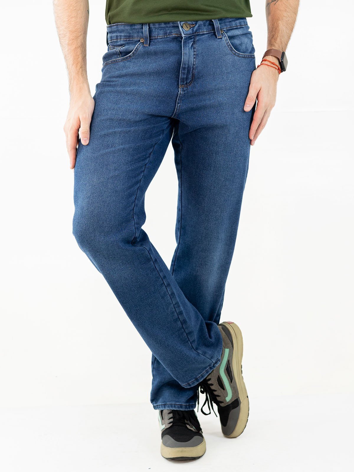 Calça Masculina Jeans Corte Reto Tradicional Elastano Anticorpus