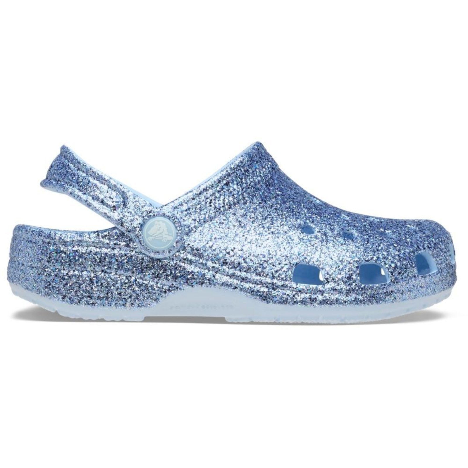Vista 2 Infantil - Sandália Crocs Classic Chunky Glitter Clog T Blue Frost Azul azul blue Crocs azul blue