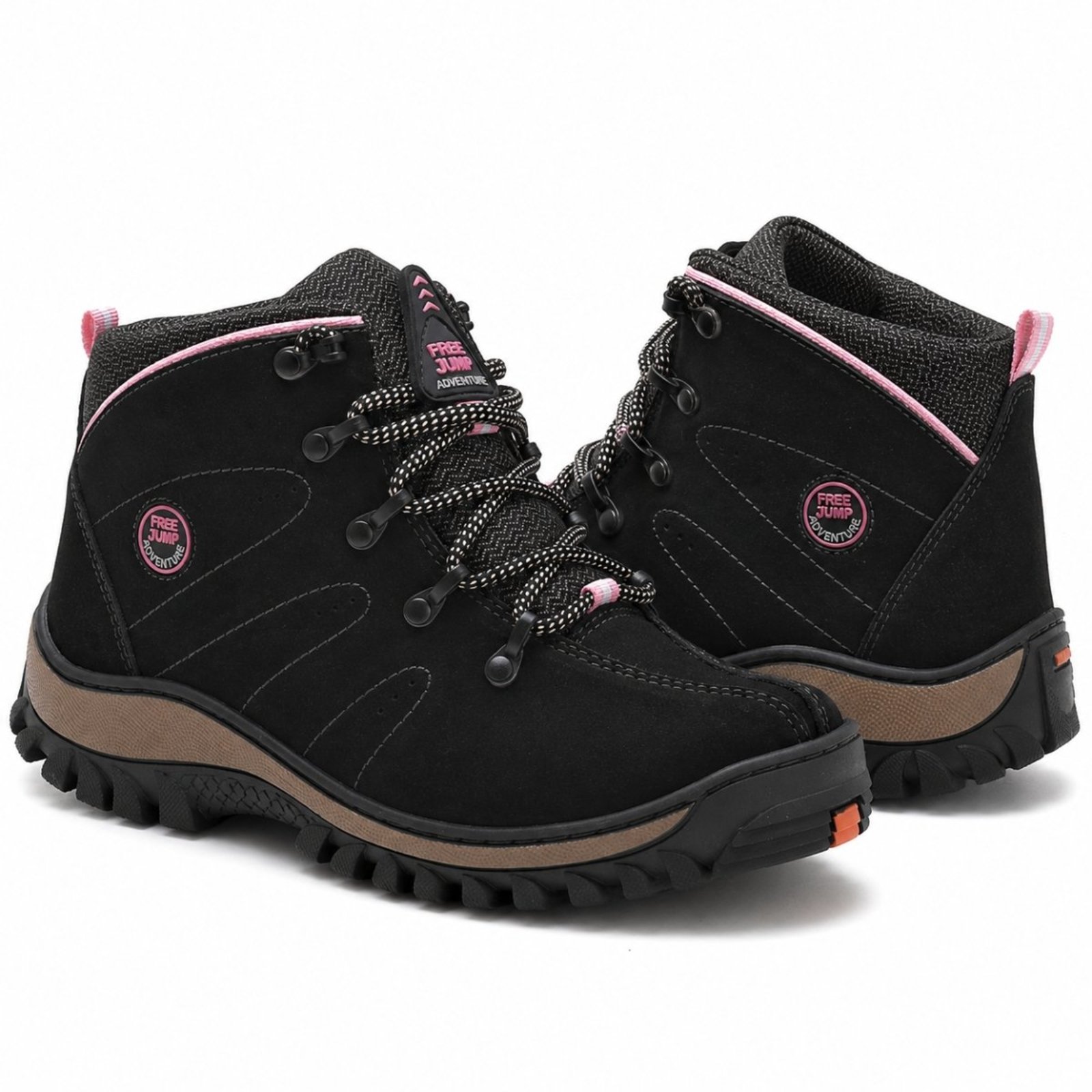 Coturno Feminino Bota Leve Couro Resistente Trilha Palmilha Em Gel