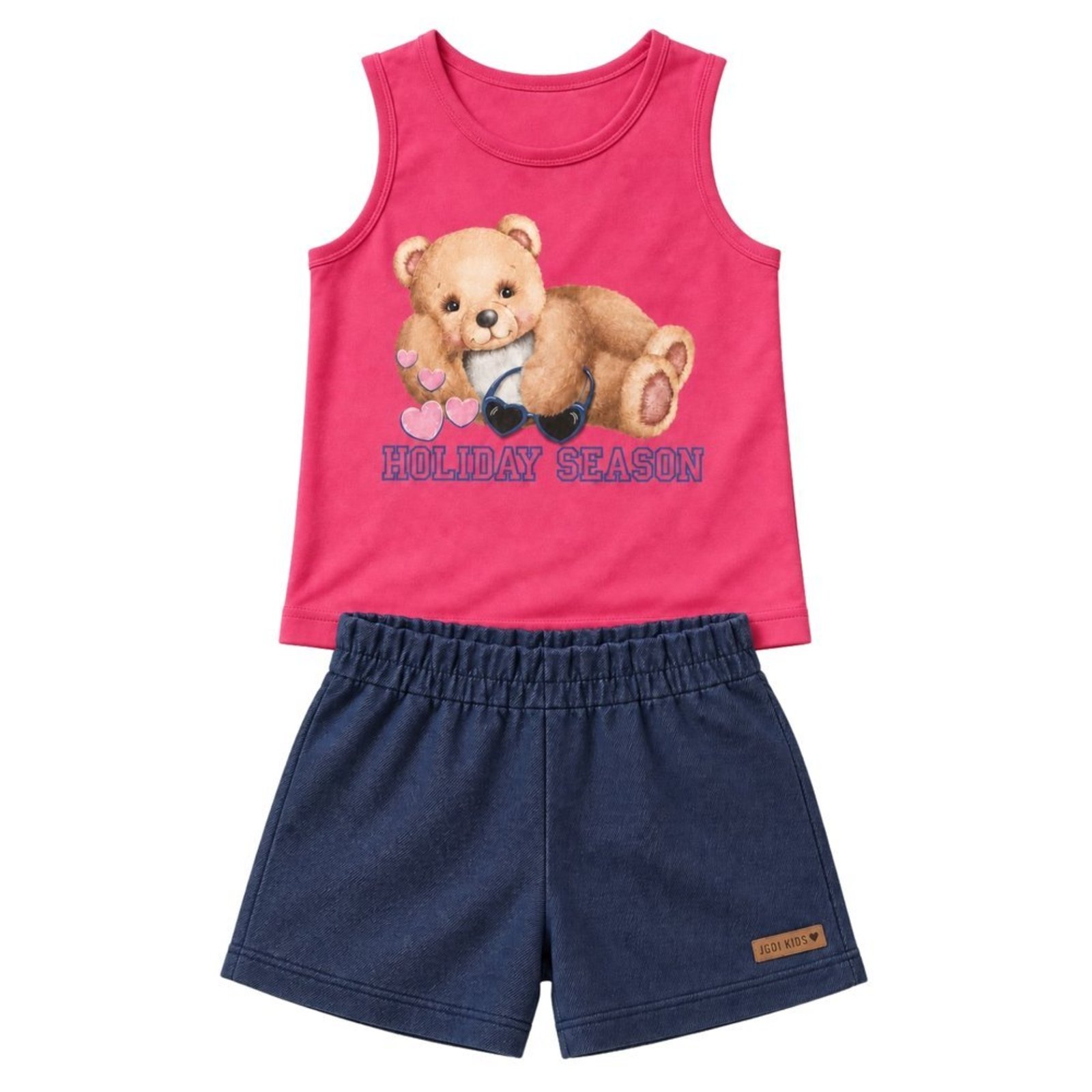 Infantil - Conjunto Menina Regata Cotton Bermuda Cotton